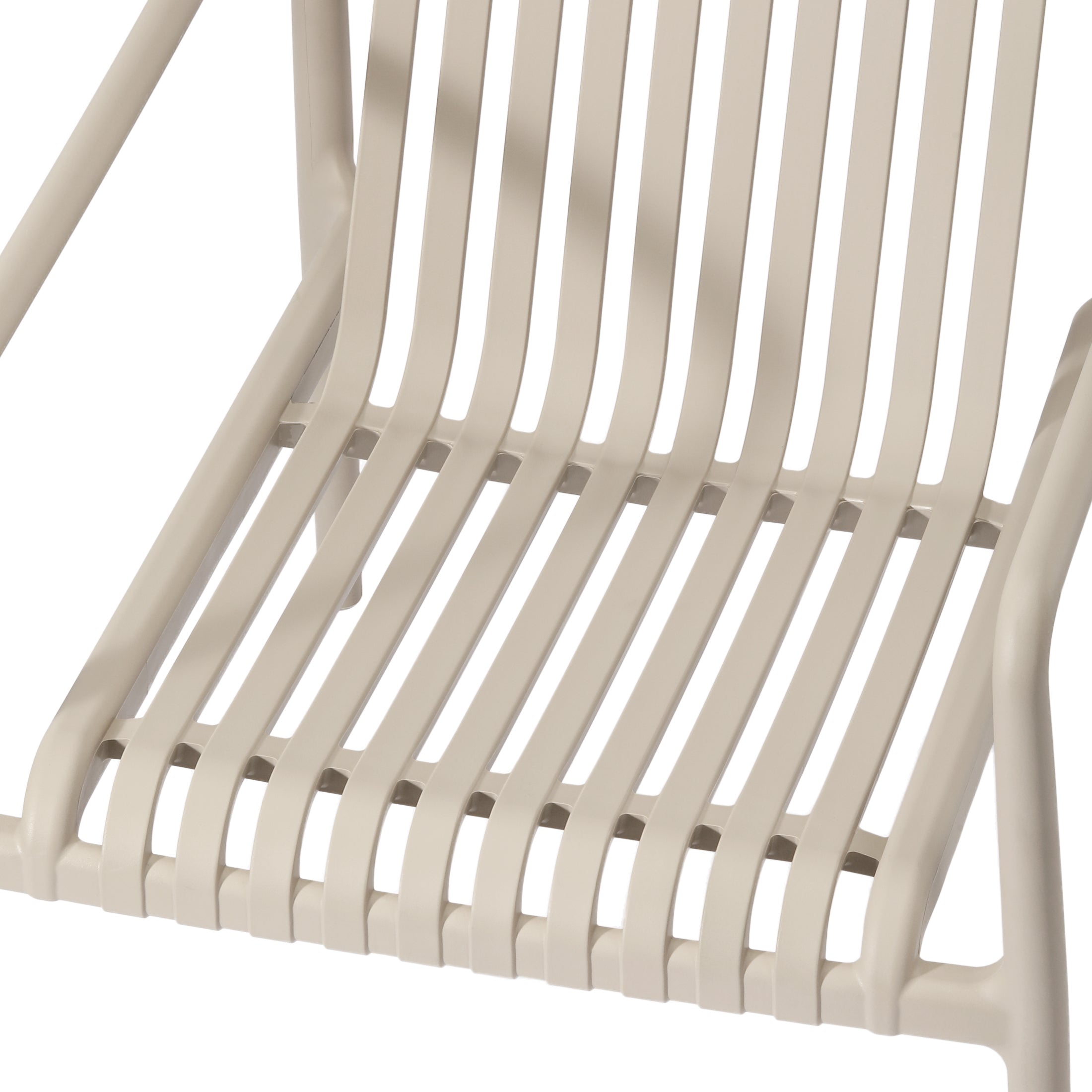 Sunshine Outdoor Modern Stackable Plastic Patio Club Armchairs (Set of 2)