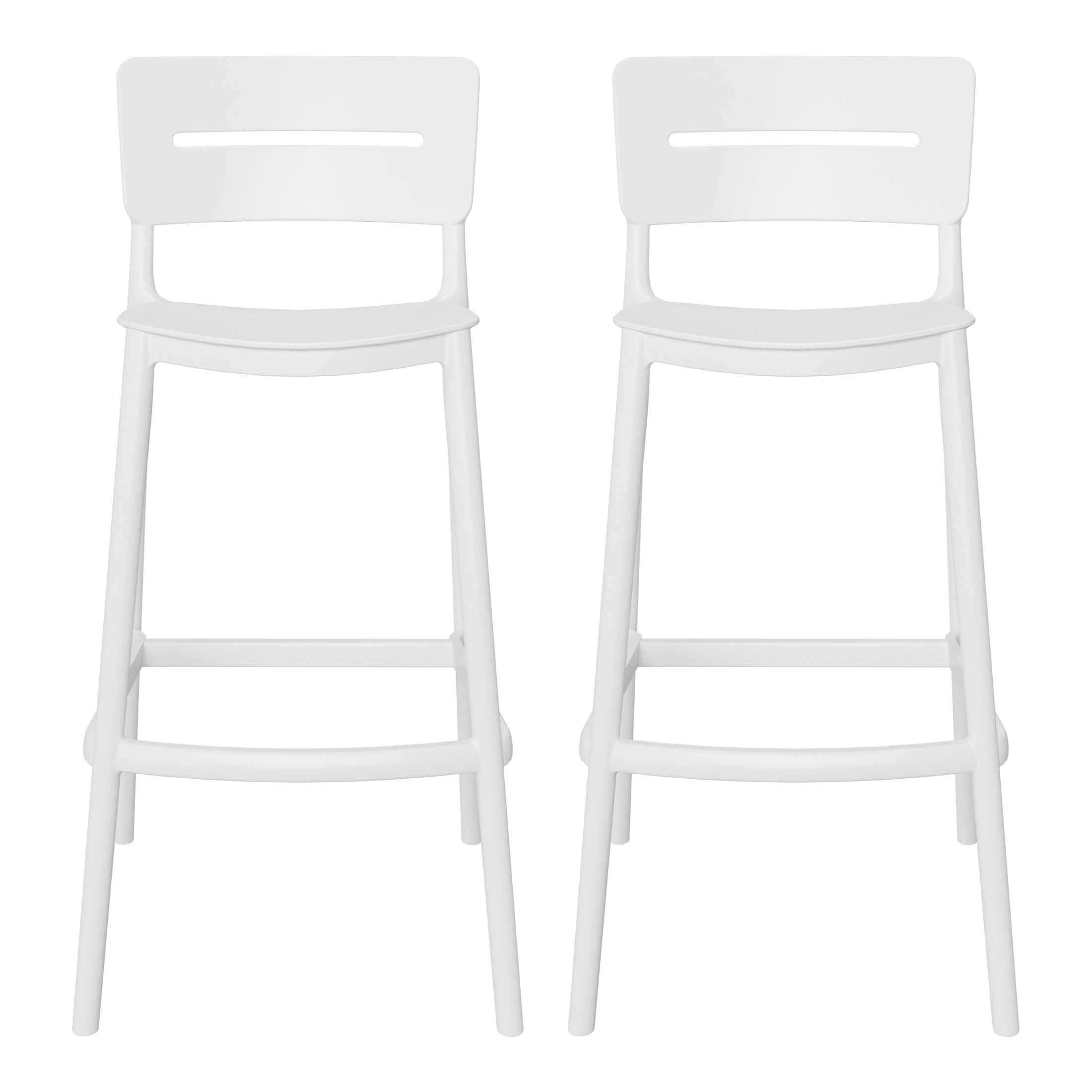 Sunshine Stackable Polypropylene Resin Plastic Outdoor Patio Bar Stools (Set of 2)