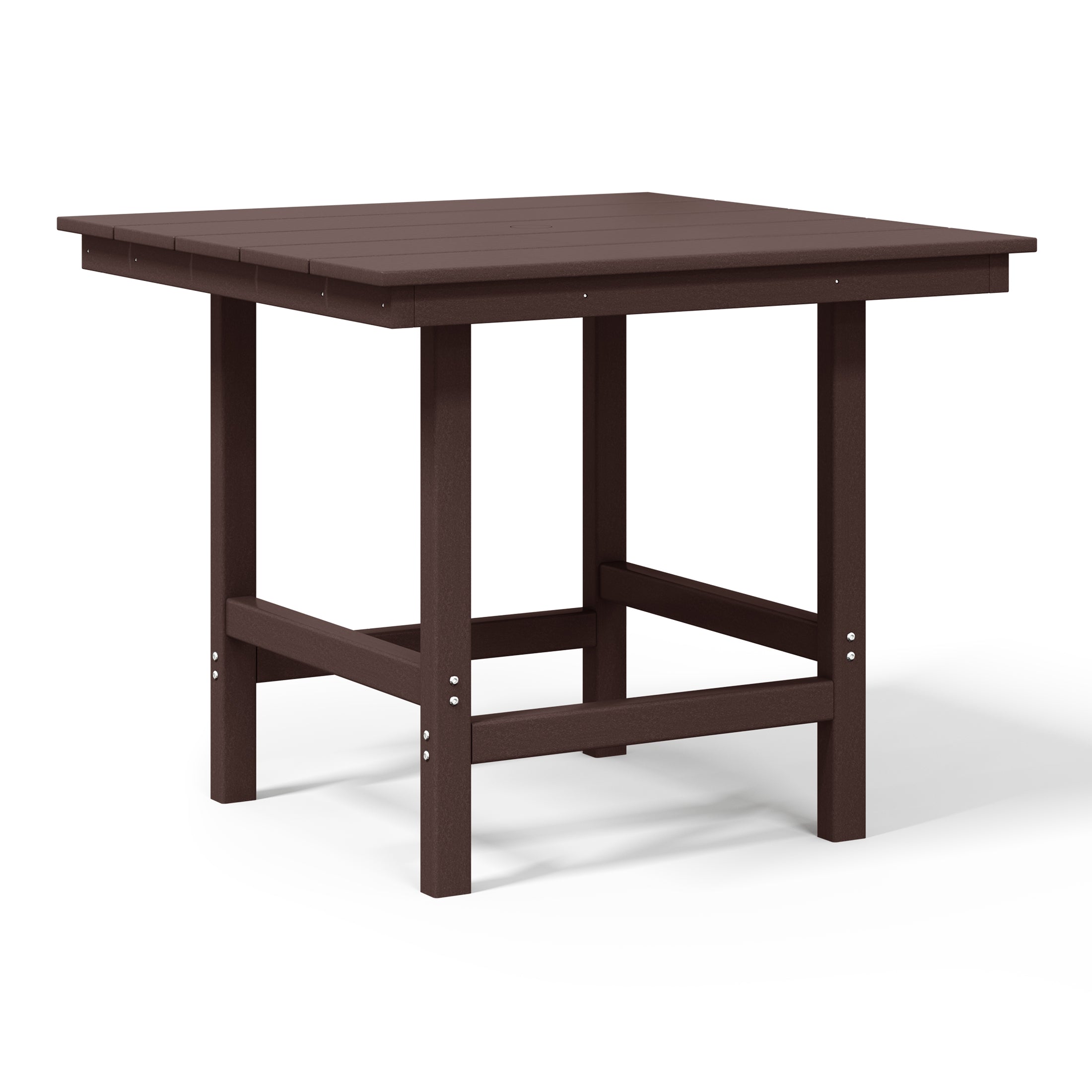 Palms Outdoor HDPE 36" Square Patio Dining Table with Umbrella Hole