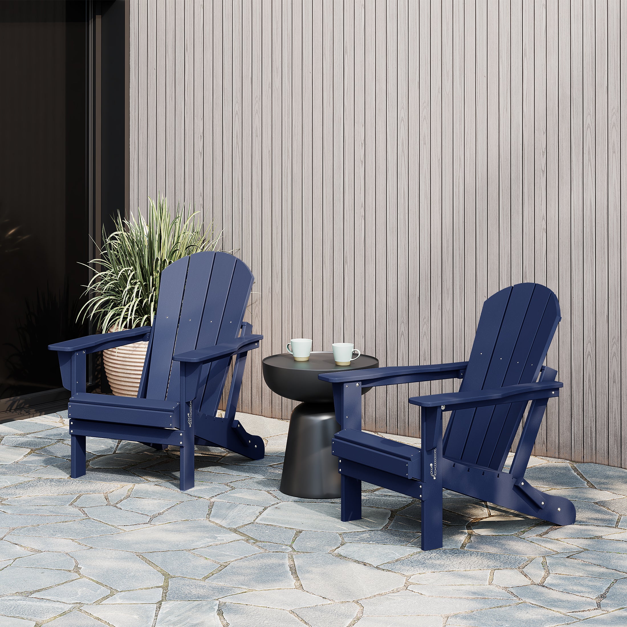 Paradise Westintrends 2 piece set outdoor folding Poly Adirondack chair