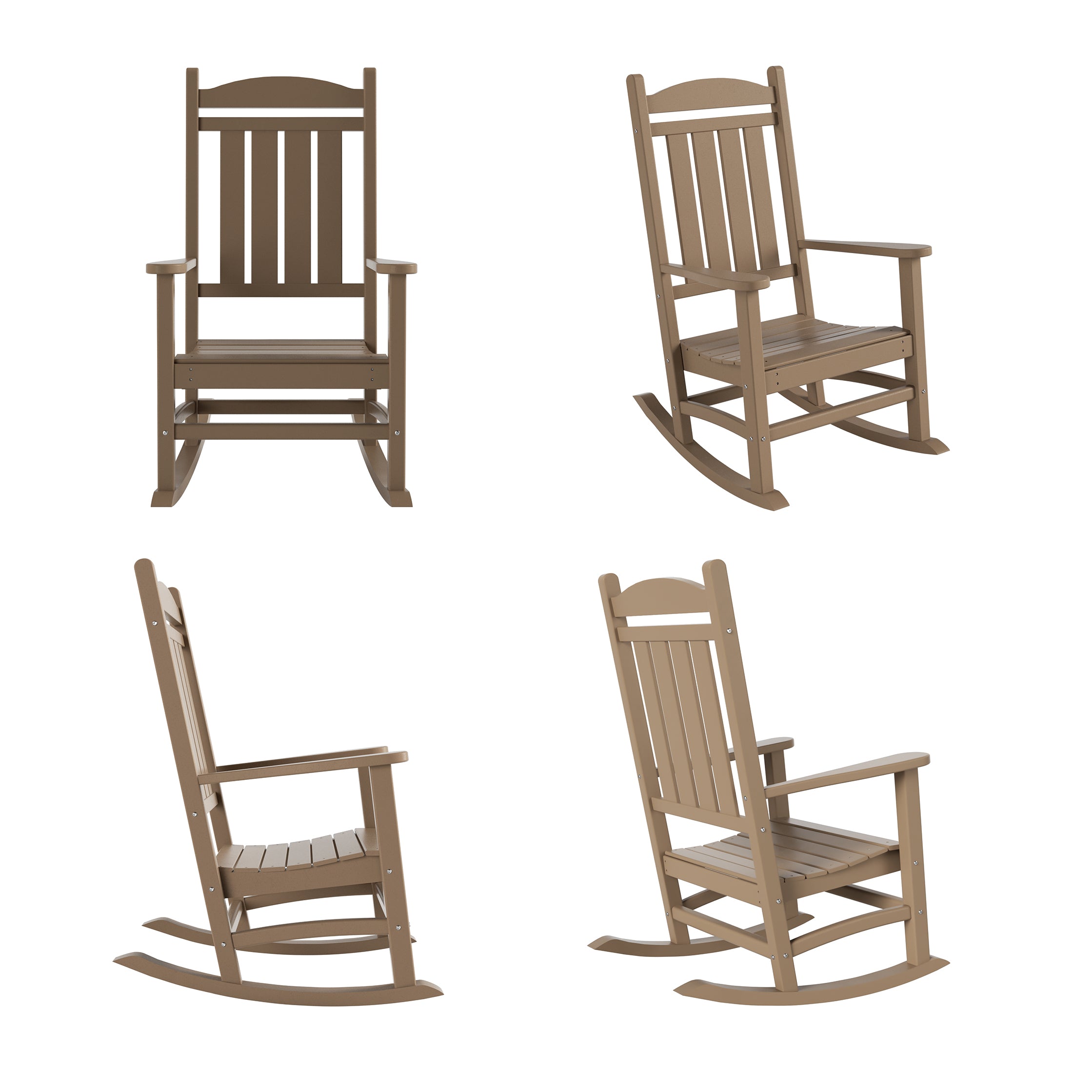 Paradise Outdoor Patio Poly Classic Porch Rocking Chair (Set of 4)