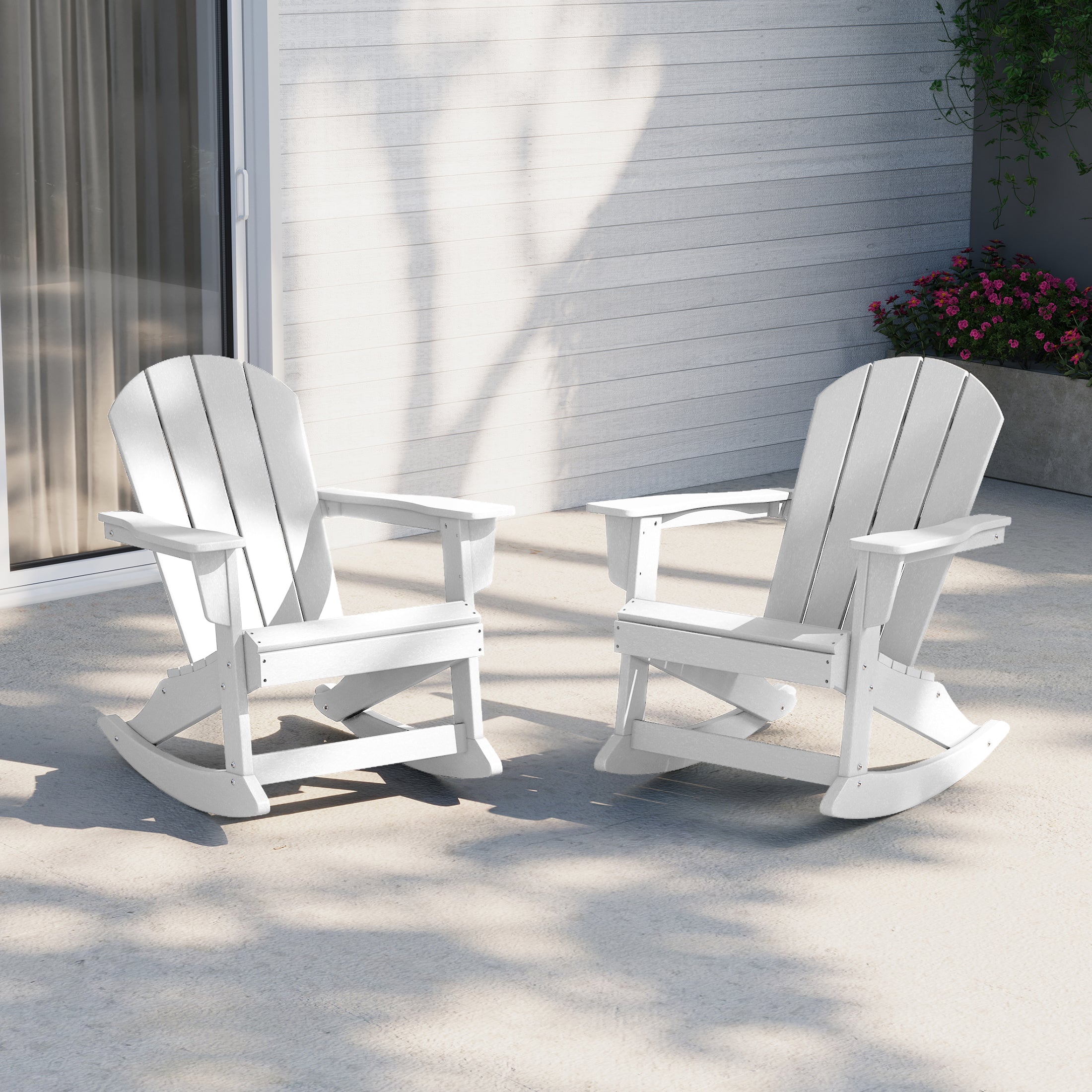 Paradise 2 piece set Outdoor / Patio Poly Adirondack rocking chairs ( 2 seater )
