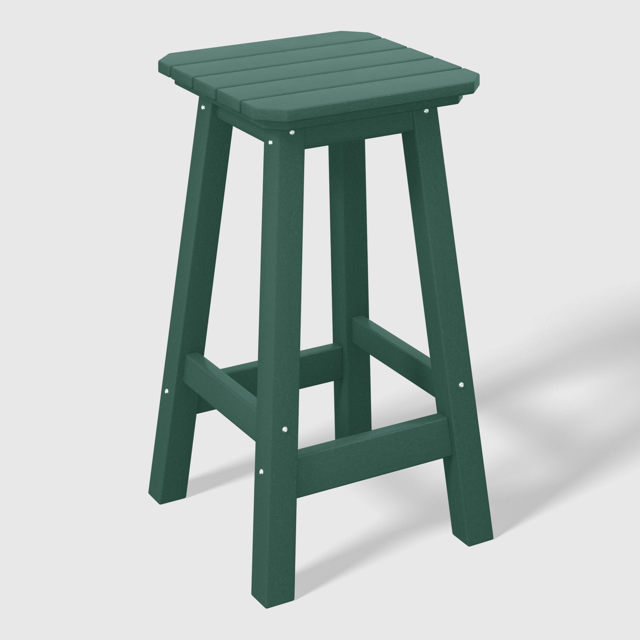 Paradise 24" HDPE Outdoor Patio Counter High Backless Square Bar Stools Set of 2