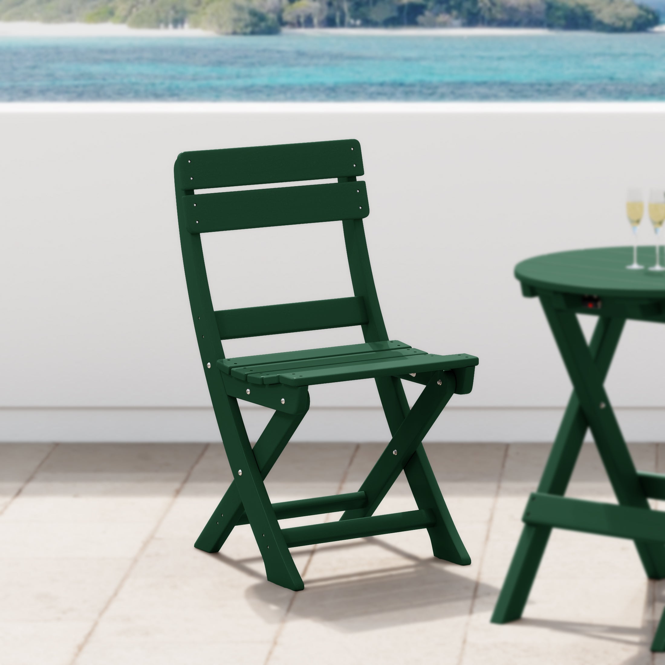 Paradise HDPE Outdoor Patio Modern Folding Dining Chair