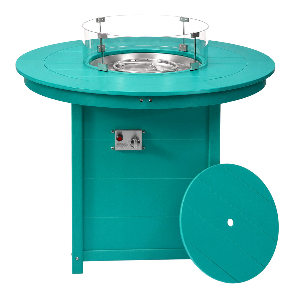 Sol 47" Modern Outdoor Patio Propane Round Counter Height Fire Pit Table