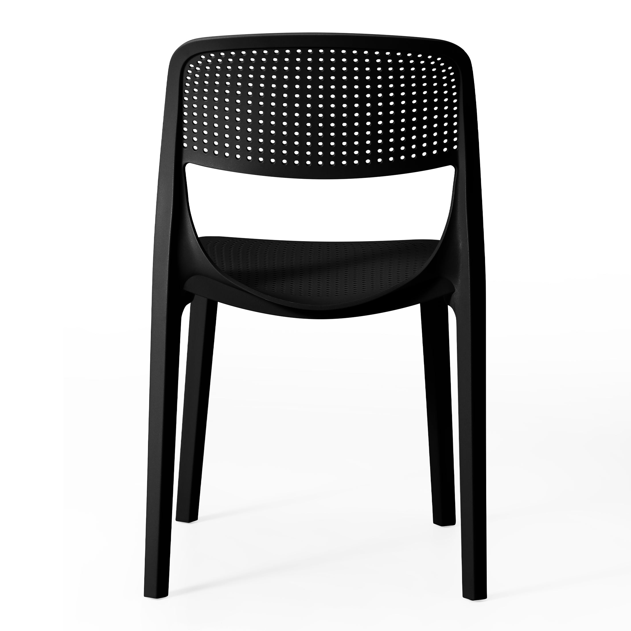 Sunshine Modern Stackable Plastic Resin Patio Dining Side Chair (Set of 2)