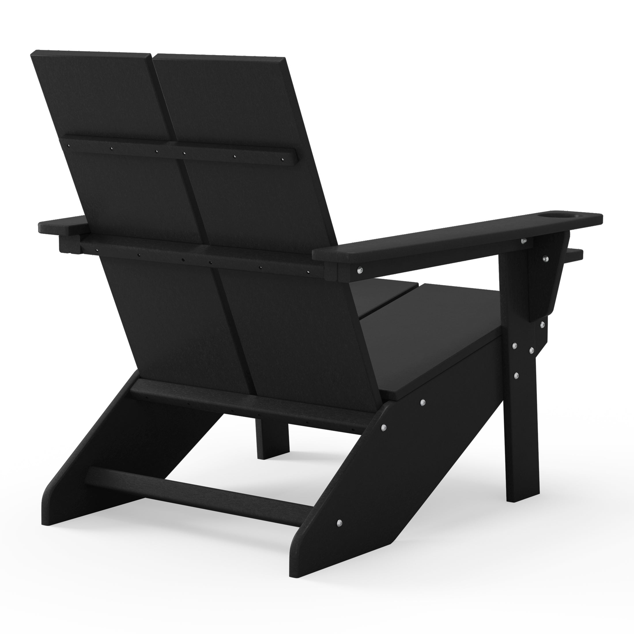 Seaview Outdoor HDPE Modern Adirondack Chair with Cup Holder