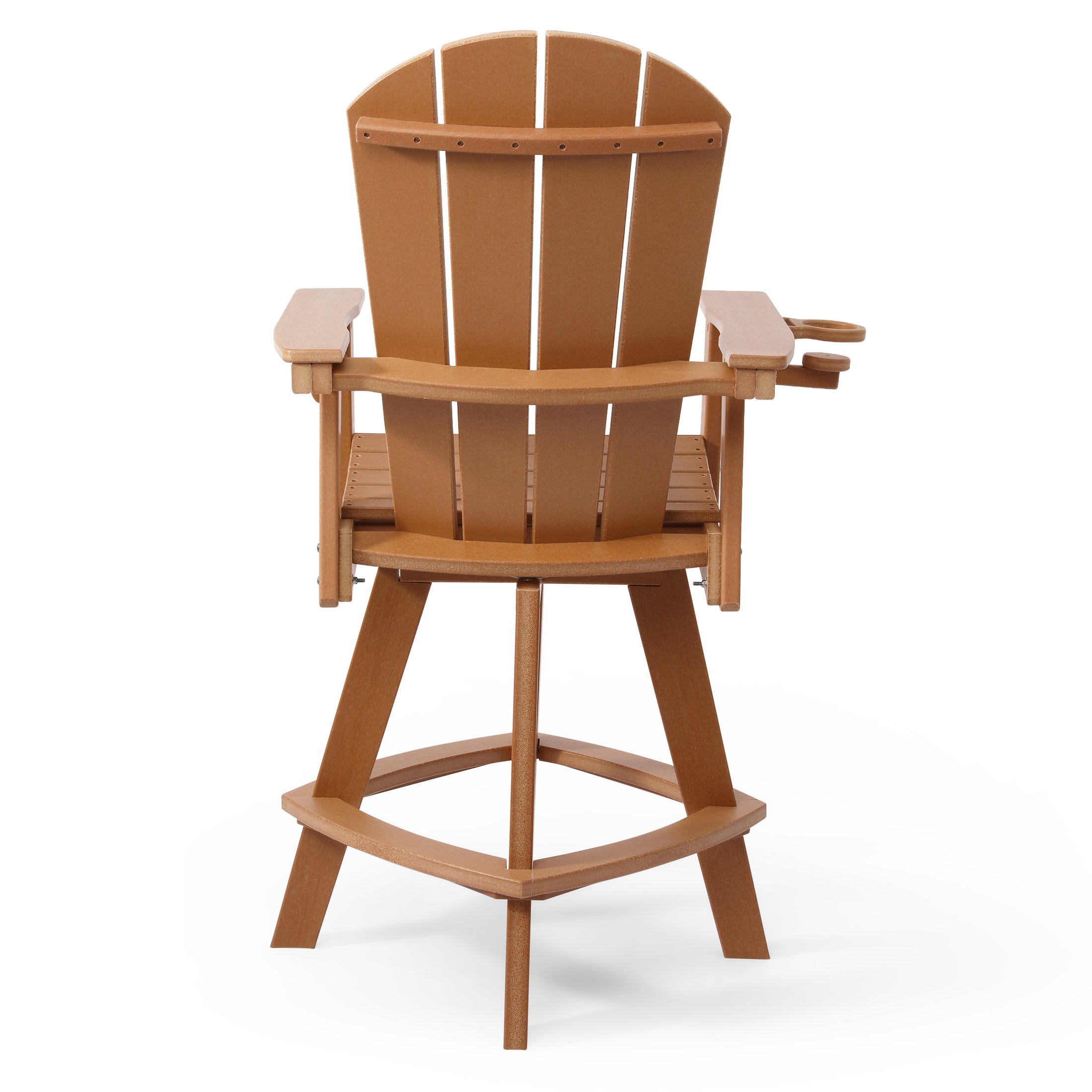 Paradise Outdoor HDPE Swivel Adirondack Bar Height Chair With Cup Holder