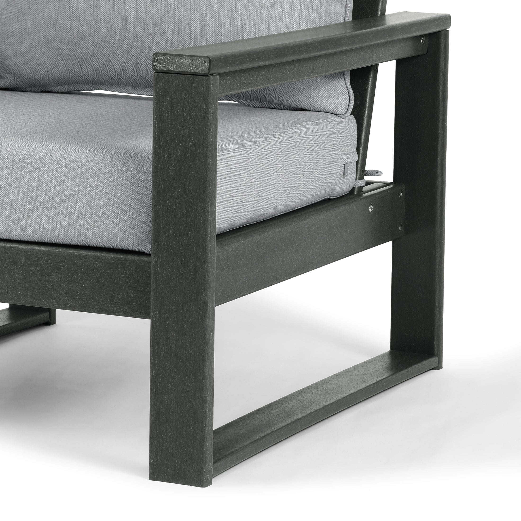 Rockaway Outdoor Patio HDPE Right Arm Facing Sectional Corner Chair with Patio Cushions