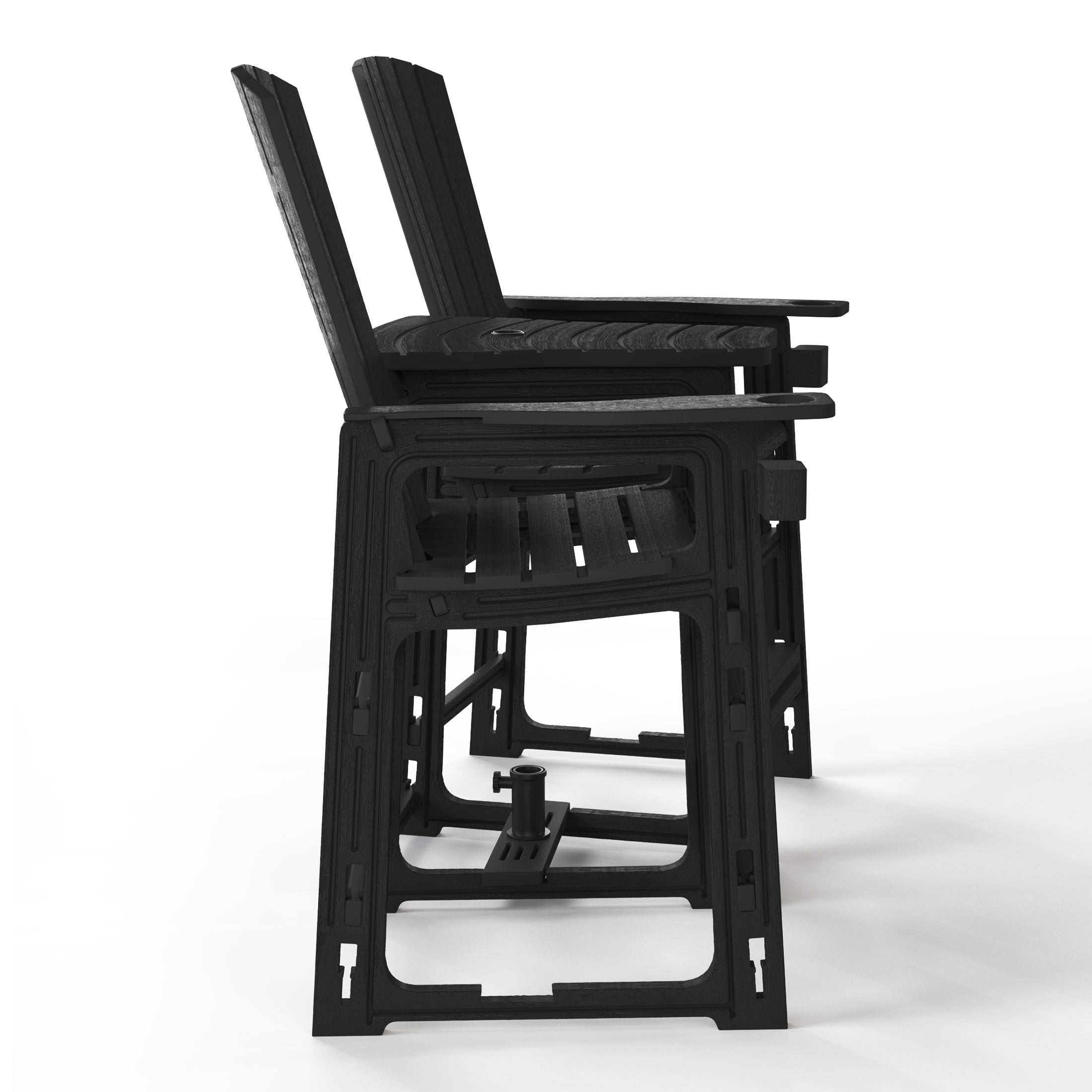 Cayman Outdoor Tall Adirondack Chairs With Connecting Table Tray (Set of 2)