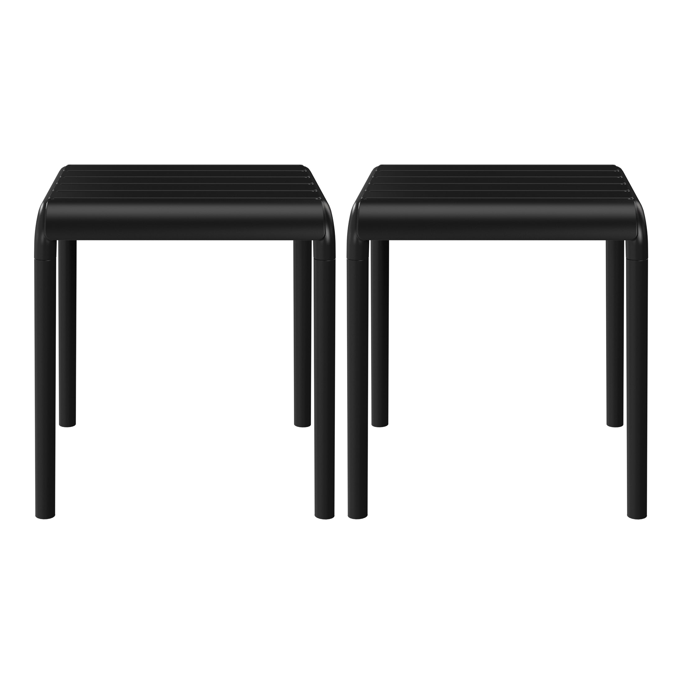 Sunshine Plastic Modern Outdoor Patio Accent Side Tables (Set of 2)