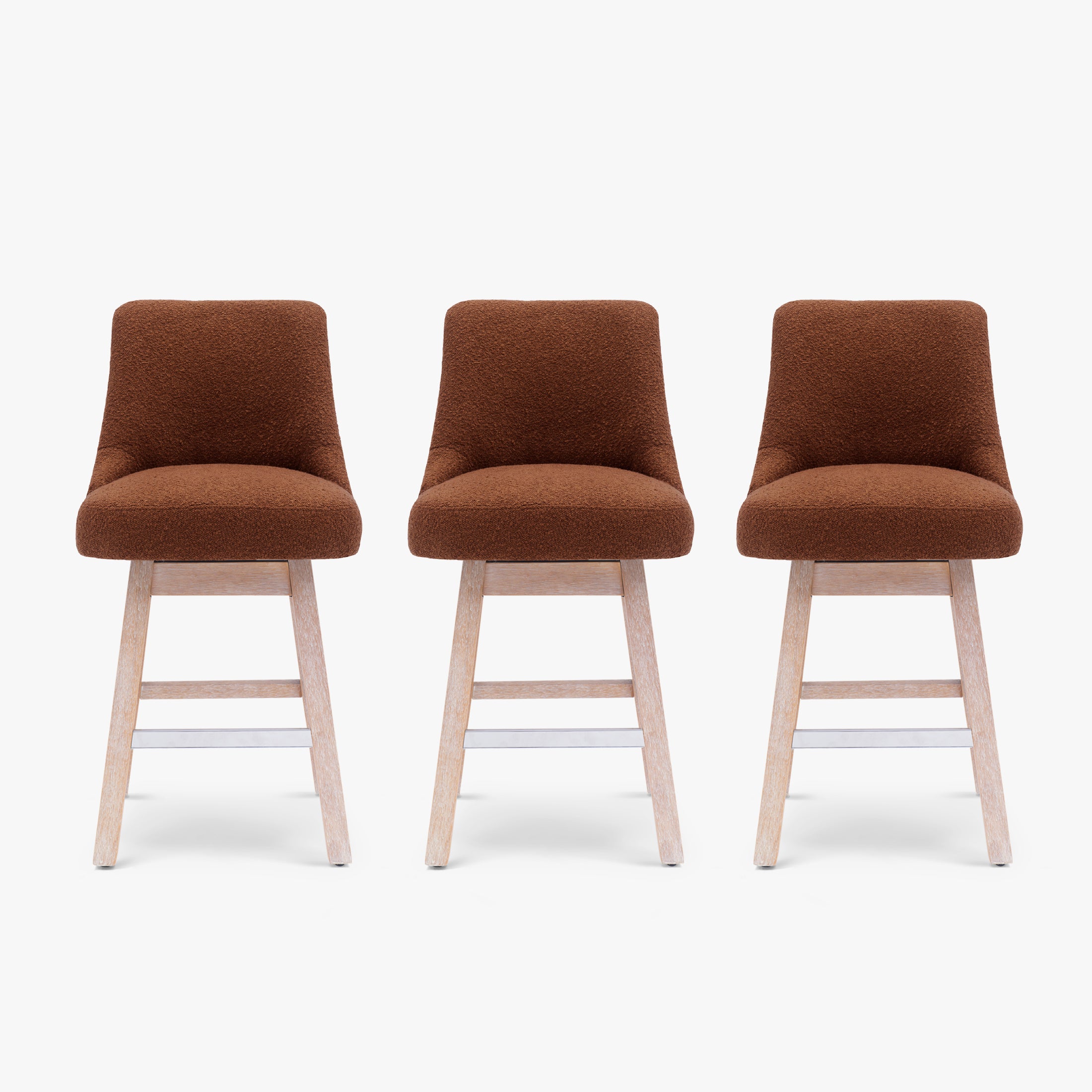 Amélie 26" Upholstered Swivel Counter Height Bar Stools (Set of 3)