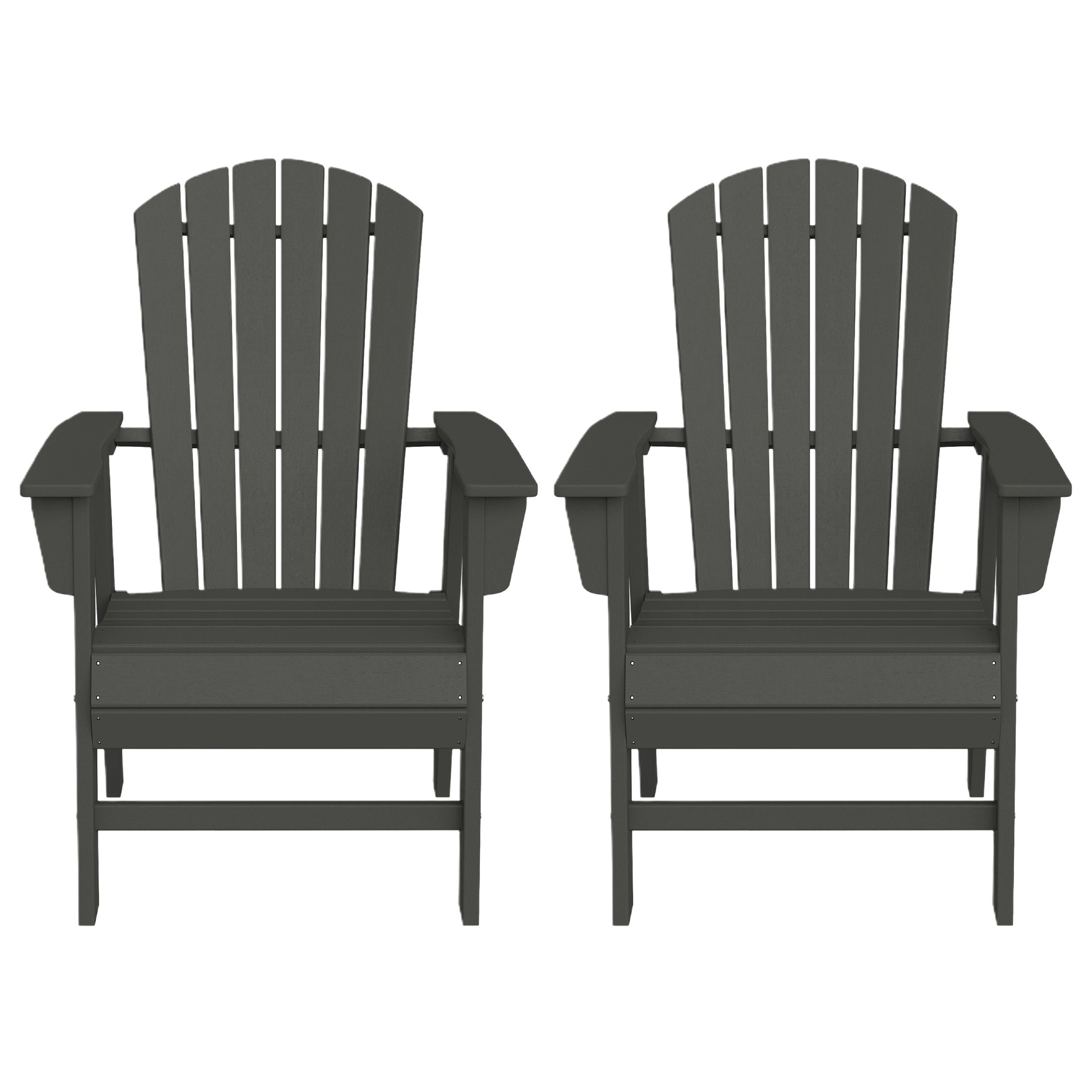 Portside Outdoor Modern HDPE Adirondack Patio Dining Chairs (Set of 2)
