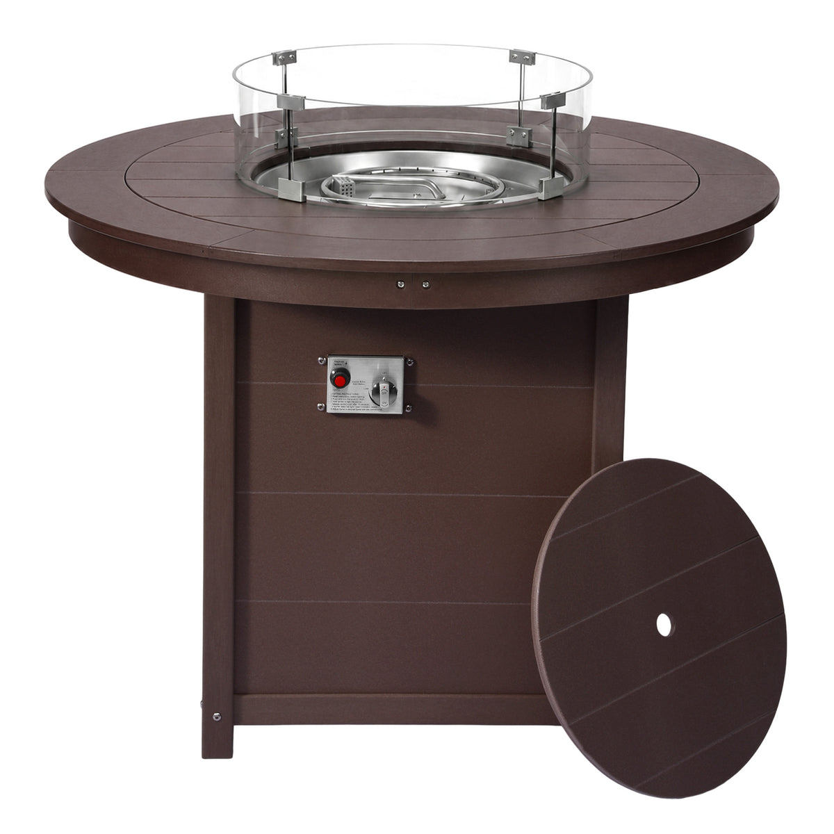 Sol 47" Modern Outdoor Patio Propane Round Counter Height Fire Pit Table