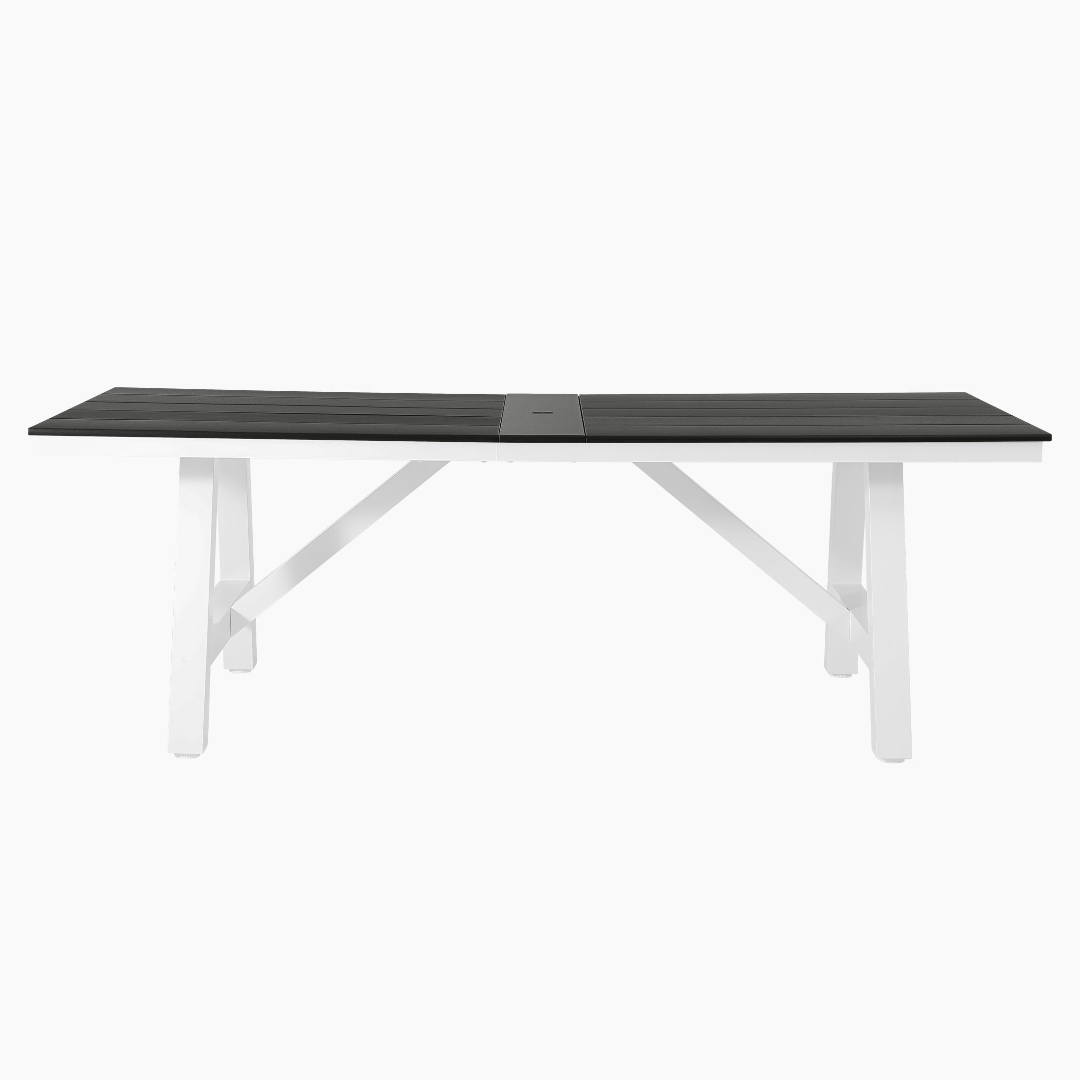 Stinson 7-Piece HDPE Outdoor Furniture Patio Dining Table With Umbrella Hole and Chairs Set For 6