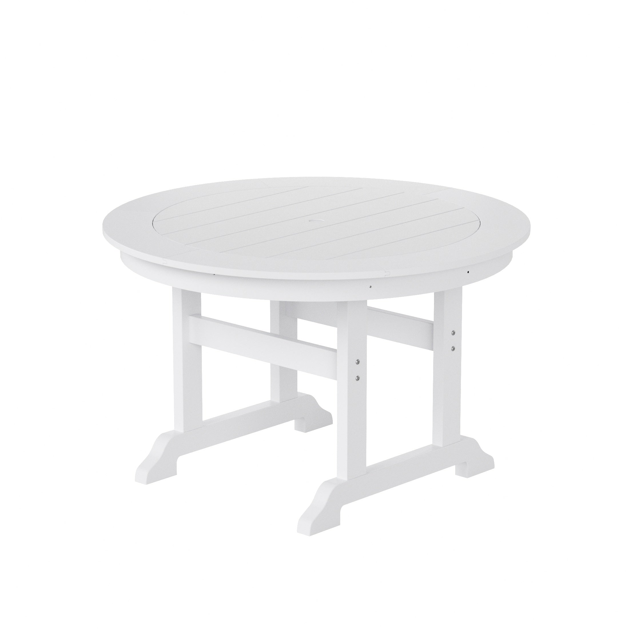 Paradise 5-Piece HDPE Round Patio Dining Table Set with Foldable Chairs
