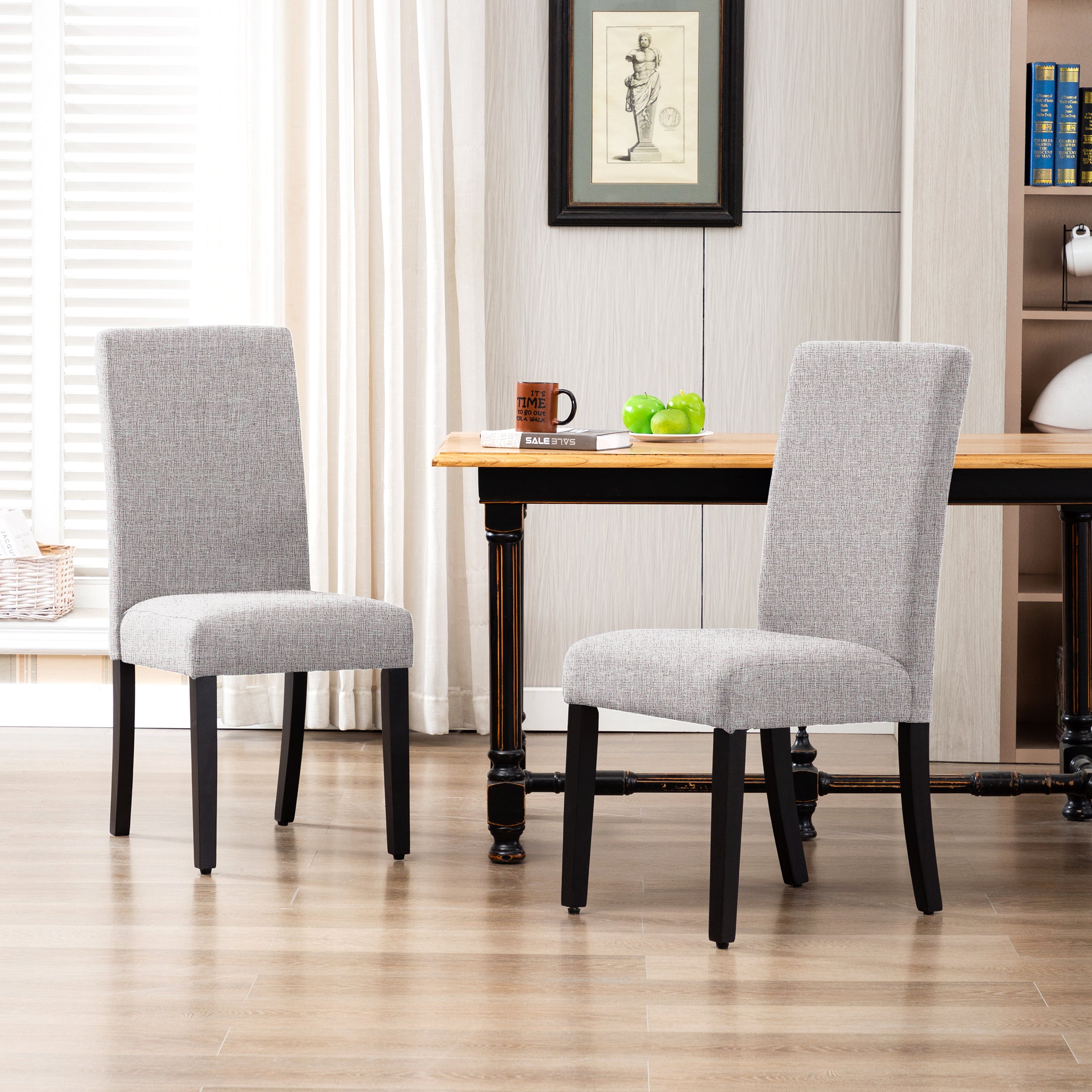 Adison Linen fabric tufted upholstered dining chair