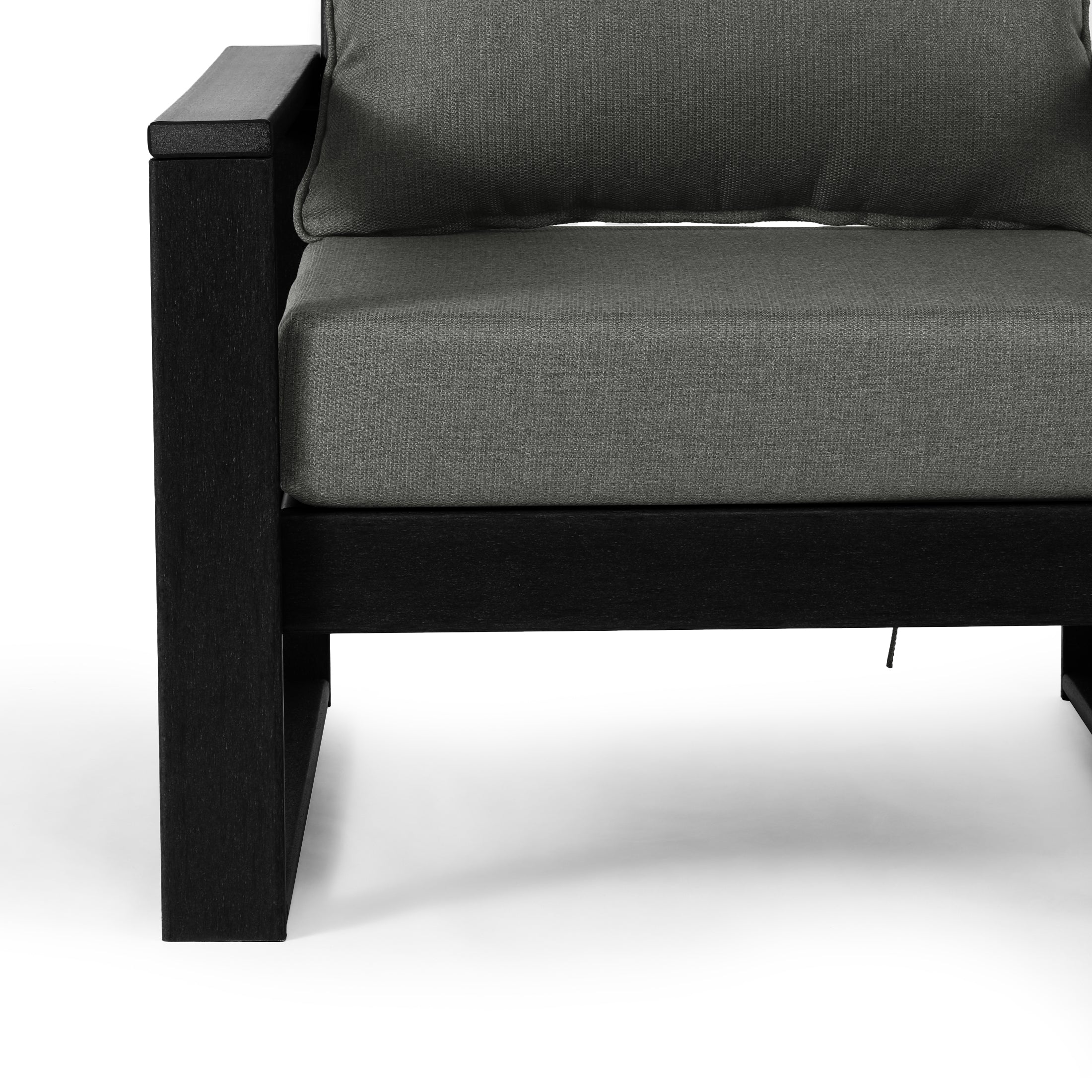 Rockaway Outdoor Modern HDPE Patio Club Chair with Waterproof Deep Seat Cushions