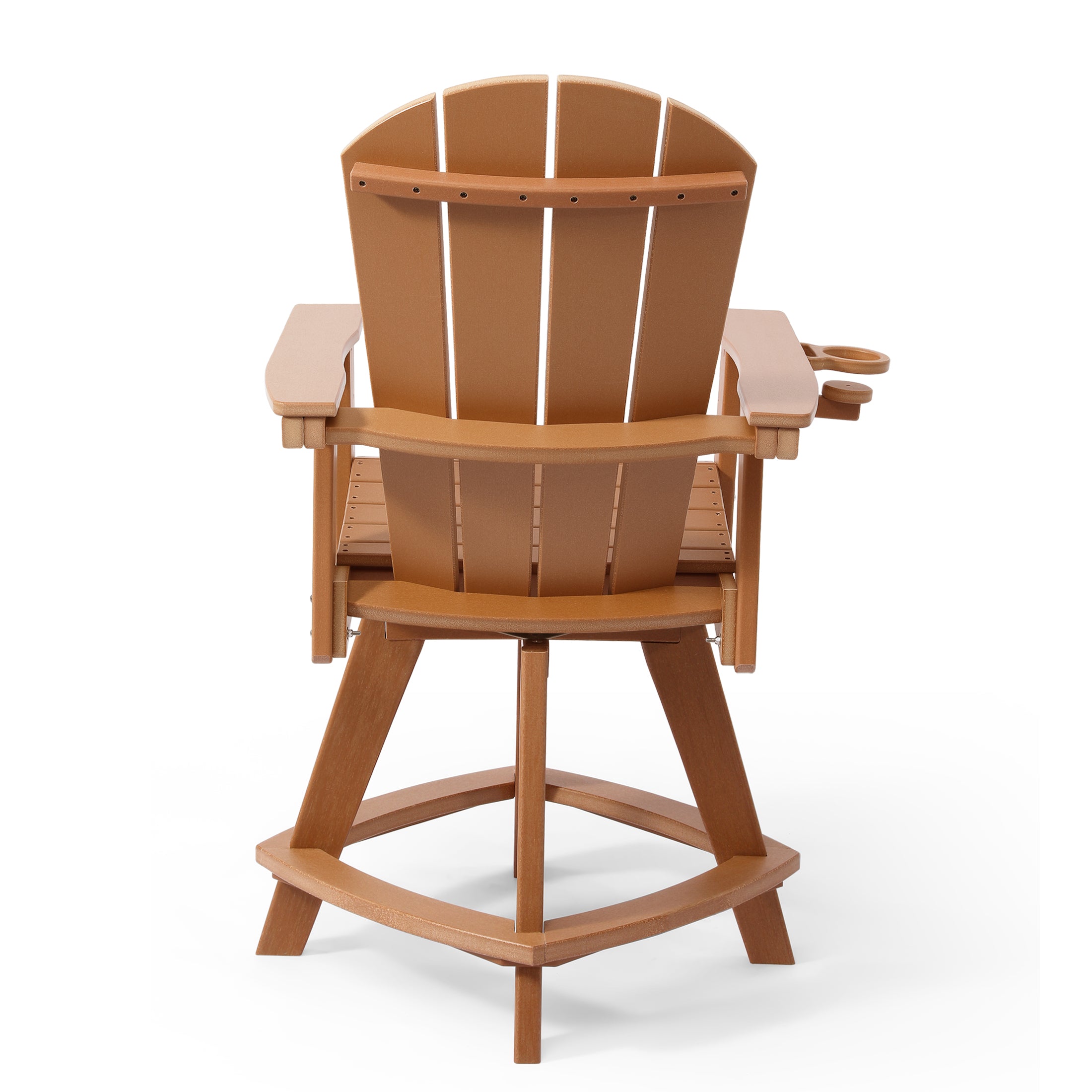 Paradise Outdoor HDPE Adirondack Swivel Counter Height Bar Chair With Cup Holder