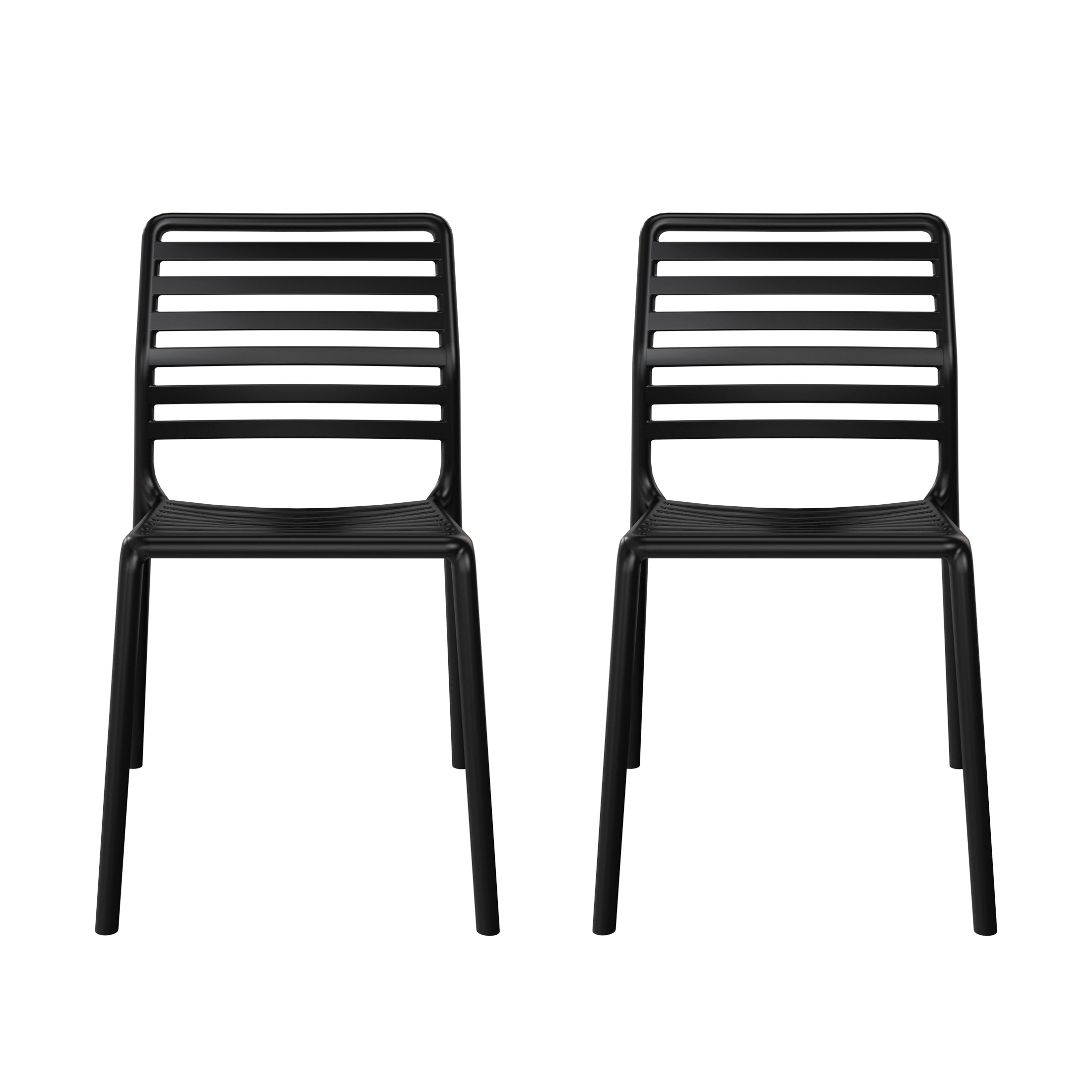 Sunshine Outdoor Stackable Polypropylene Plastic Resin Dining Side Chairs (Set of 2)