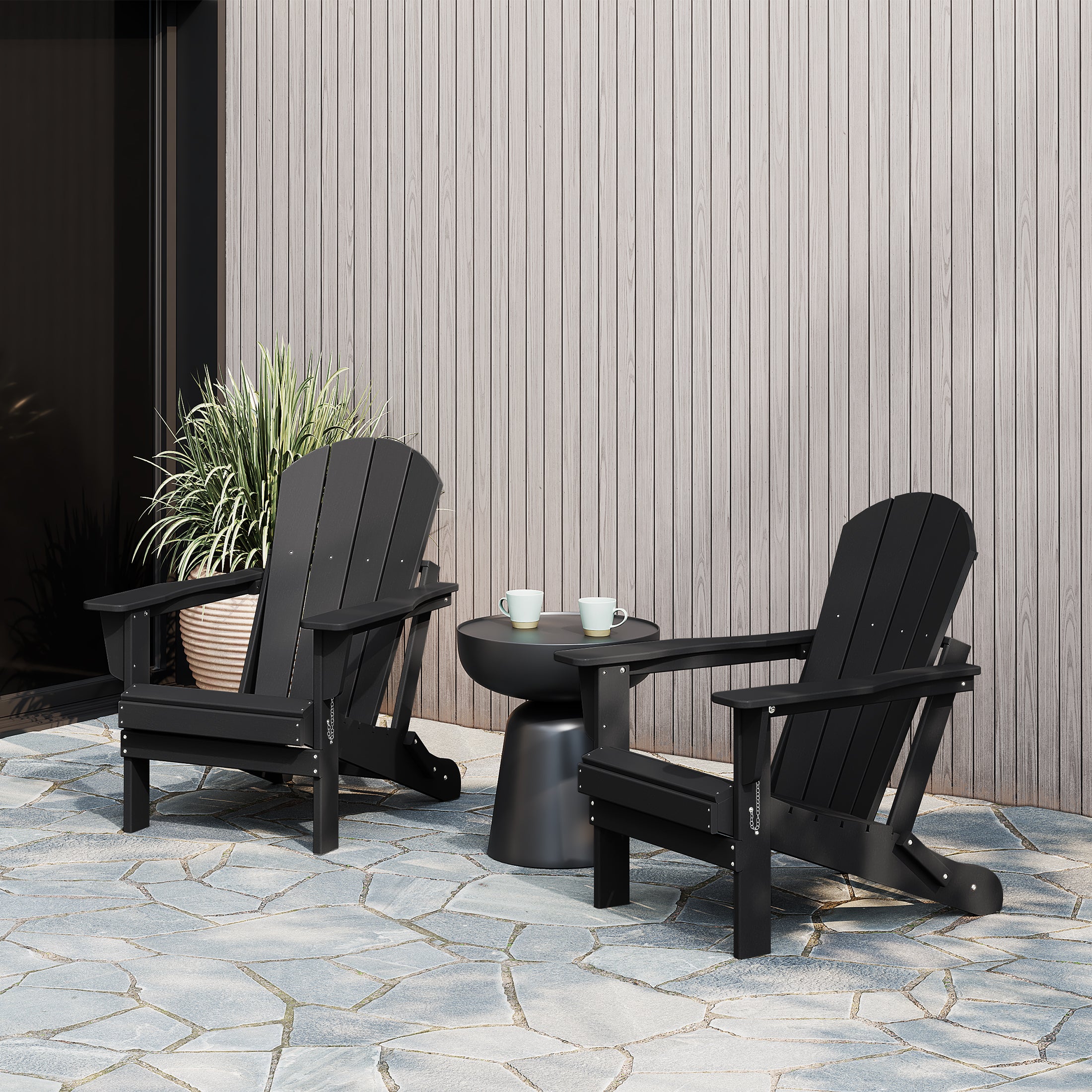Paradise Westintrends 2 piece set outdoor folding Poly Adirondack chair