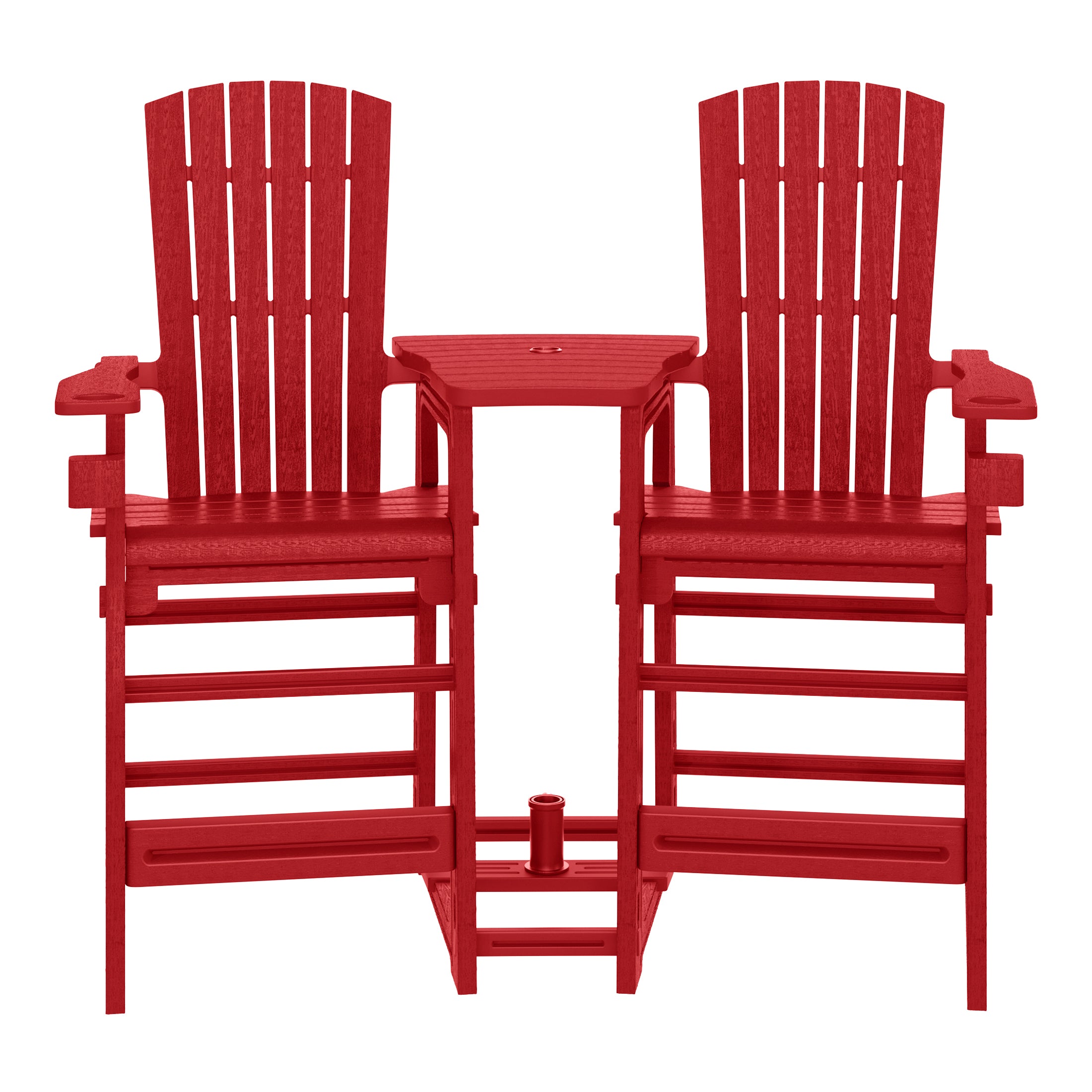 Cayman Outdoor Tall Adirondack Chairs With Connecting Table Tray (Set of 2)