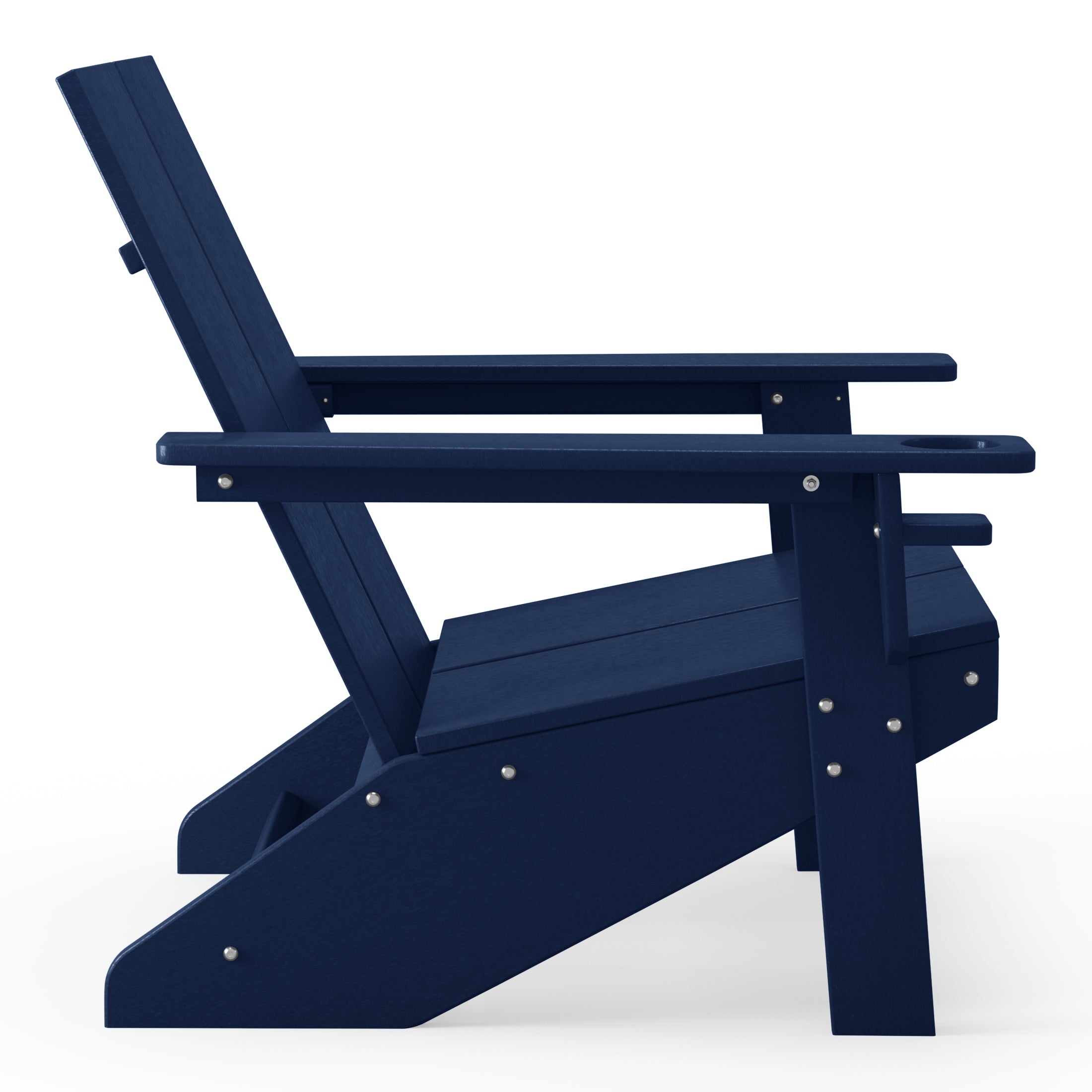 Seaview Outdoor HDPE Modern Adirondack Chair with Cup Holder (Set of 2)