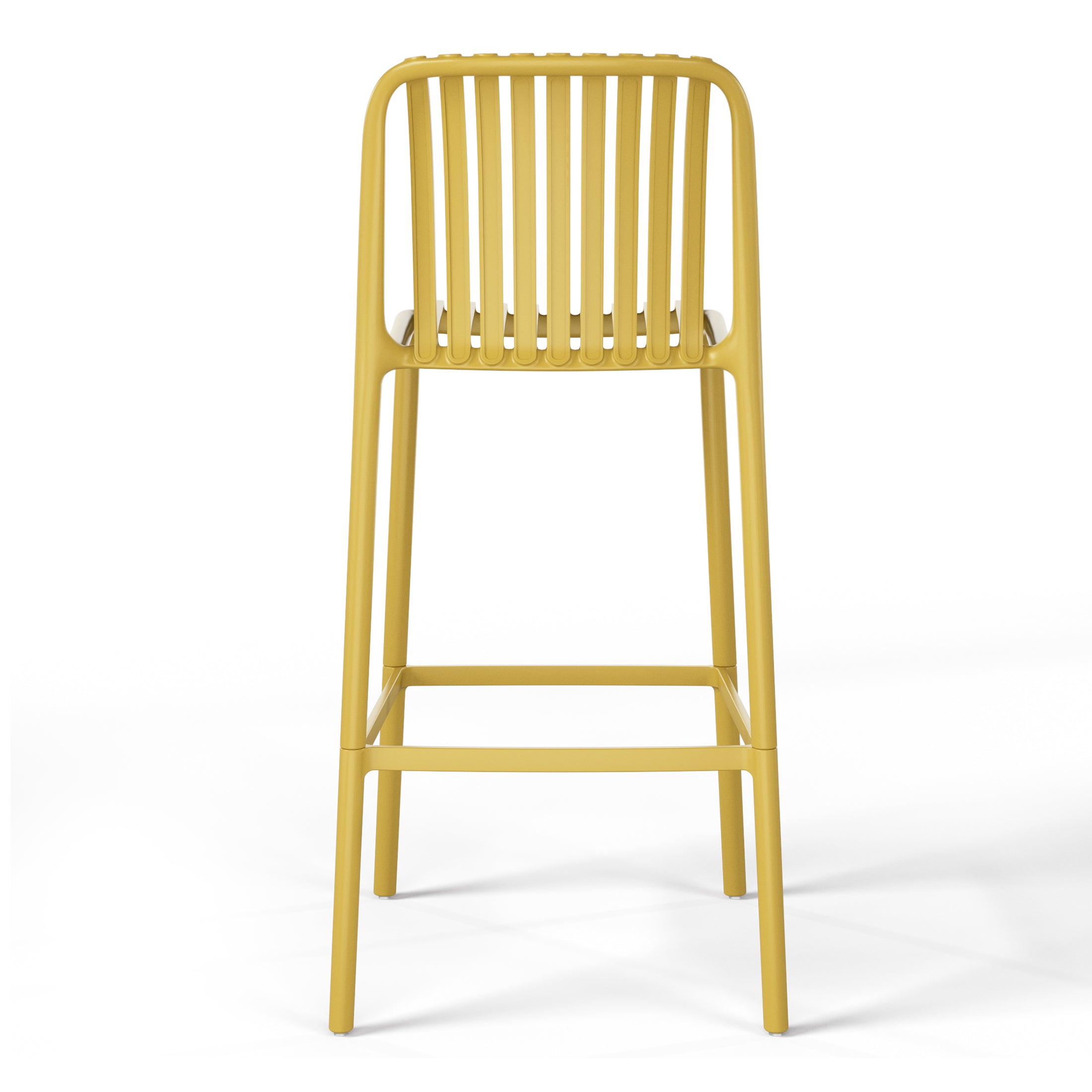 Sunshine 29.5" Outdoor Modern Polypropylene Plastic Patio Bar Height Stools (Set of 2)