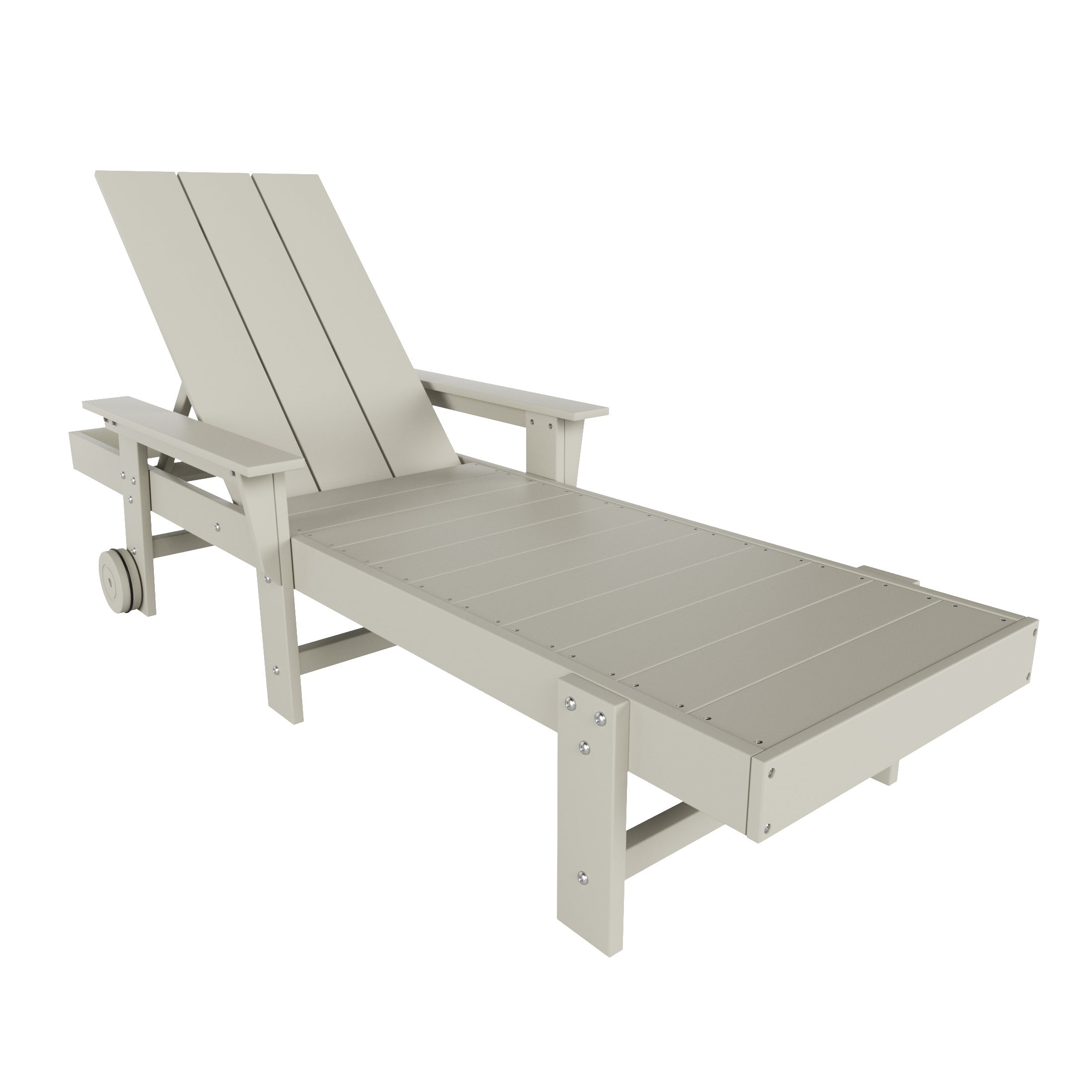 Palms Modern Reclining Chaise Lounge With Arms & Wheels