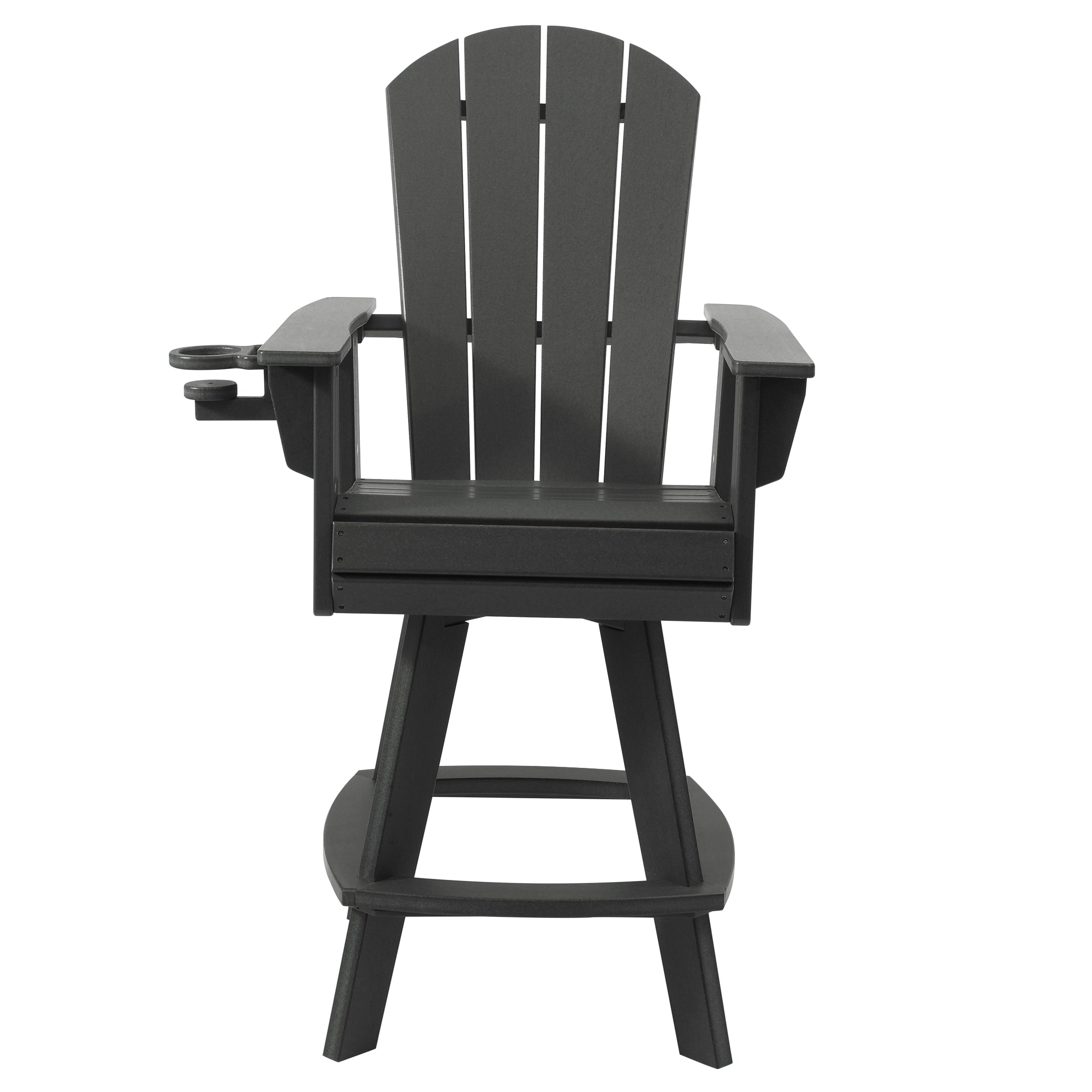Paradise Outdoor HDPE Swivel Adirondack Bar Height Chair With Cup Holder