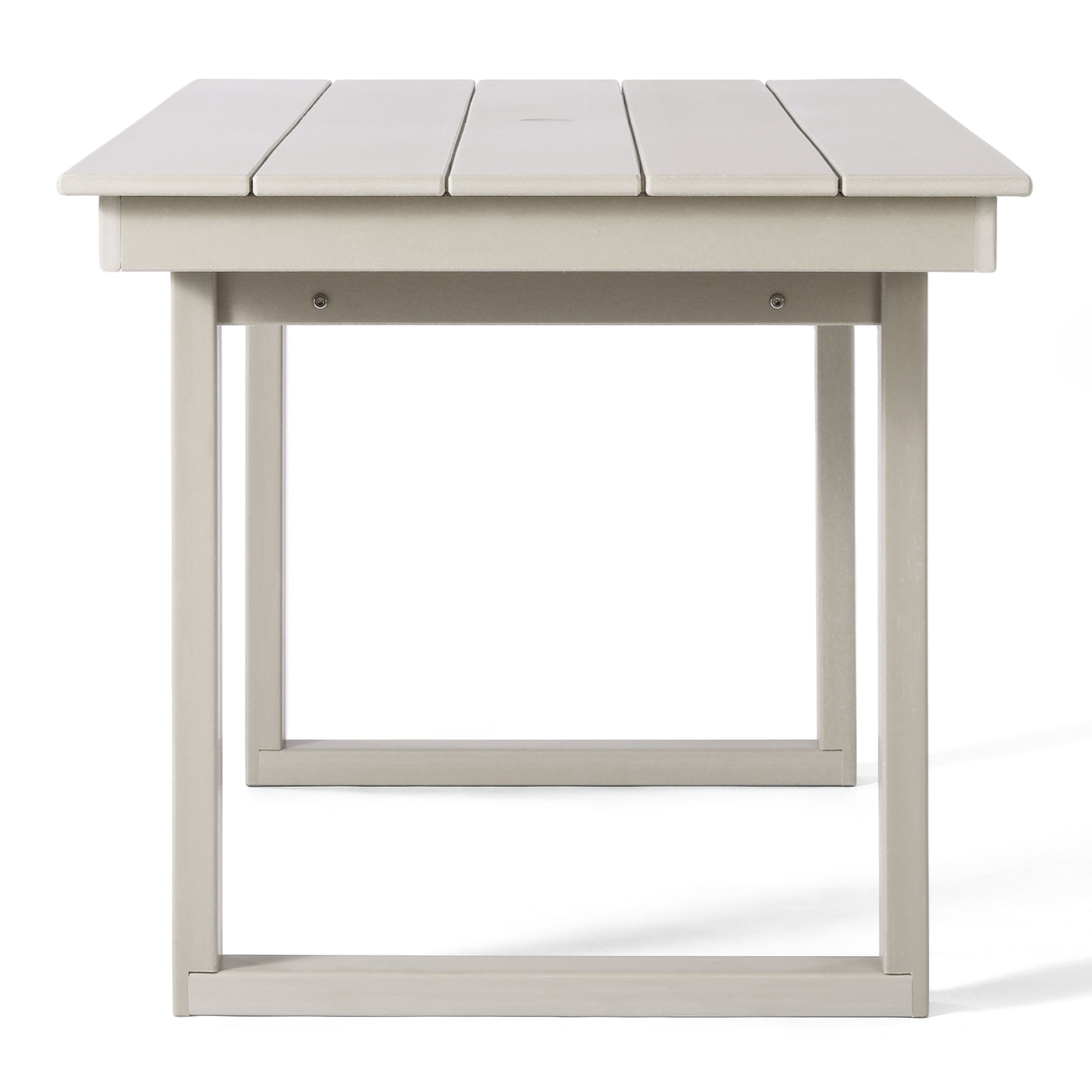Cambria 68" Outdoor HDPE Modern Rectangular Patio Dining Table With Umbrella Hole