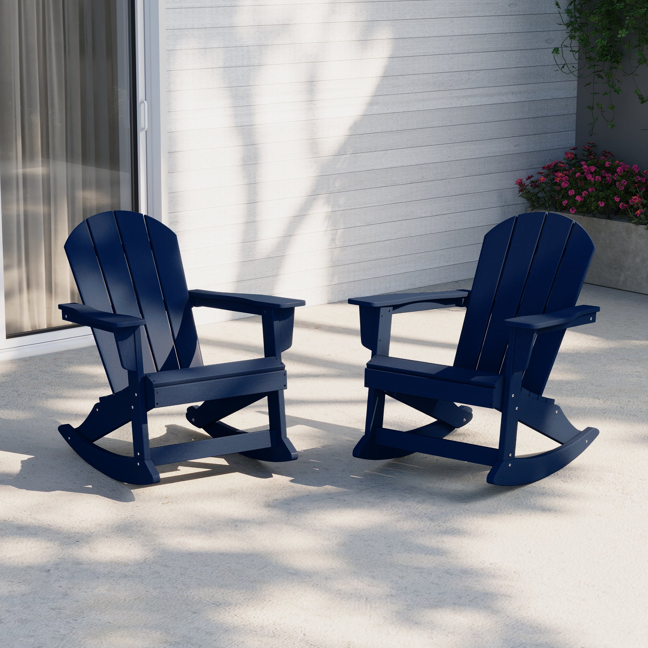 Paradise 2 piece set Outdoor / Patio Poly Adirondack rocking chairs ( 2 seater )