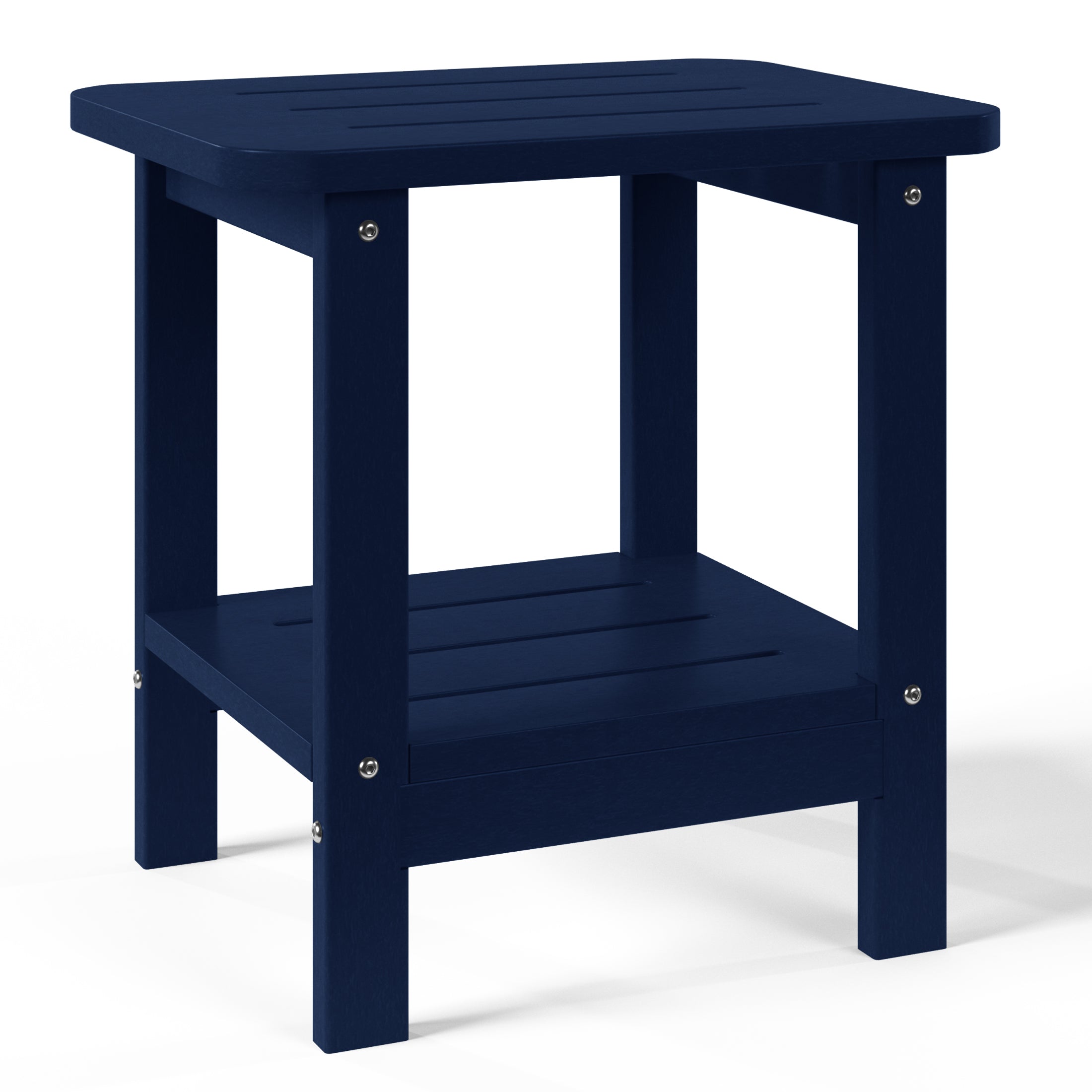 Lago 2-Tier Outdoor HDPE Modern Adirondack Square Patio Side Table