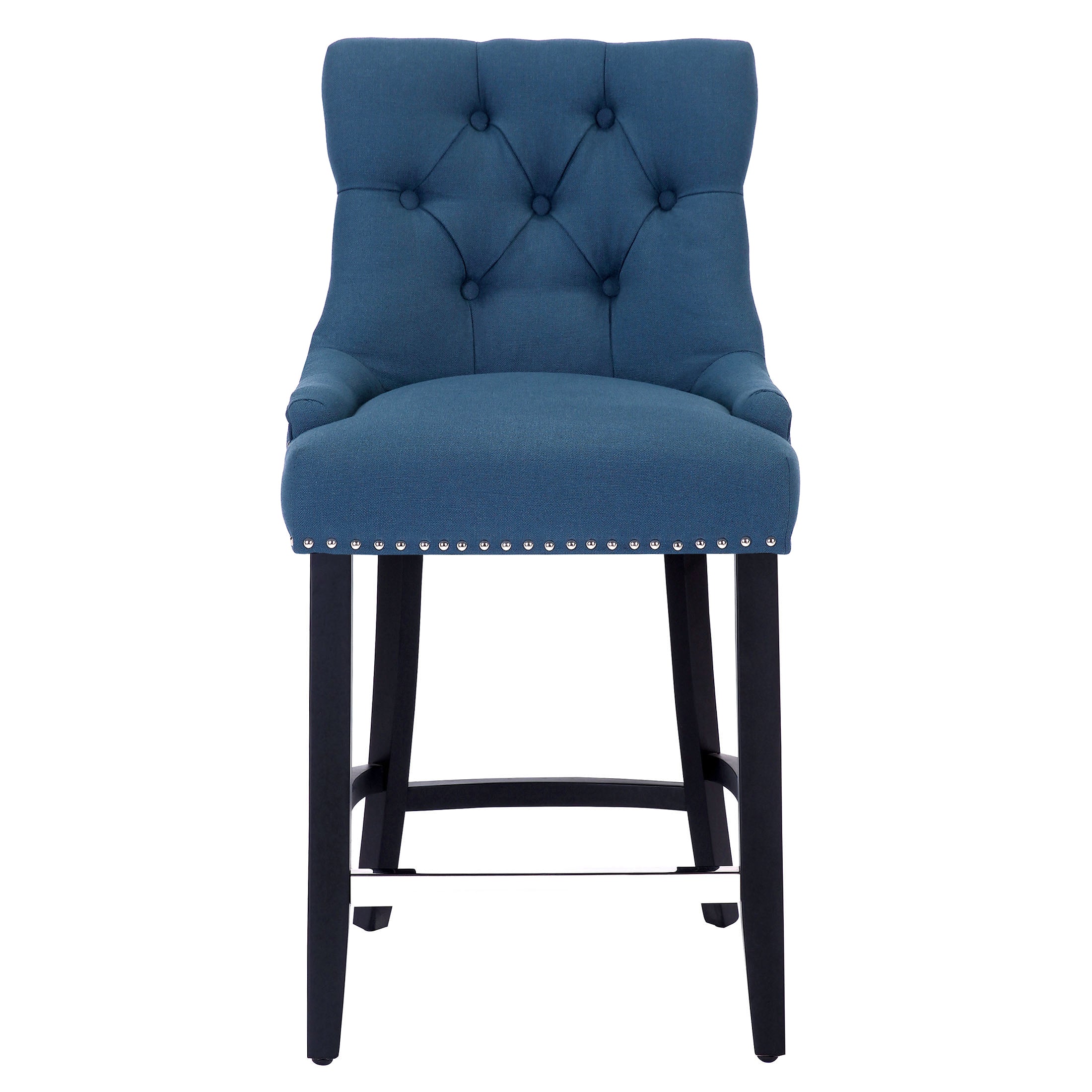 Bellmount 24" Upholstered Wood Counter Stool with Tufted Back