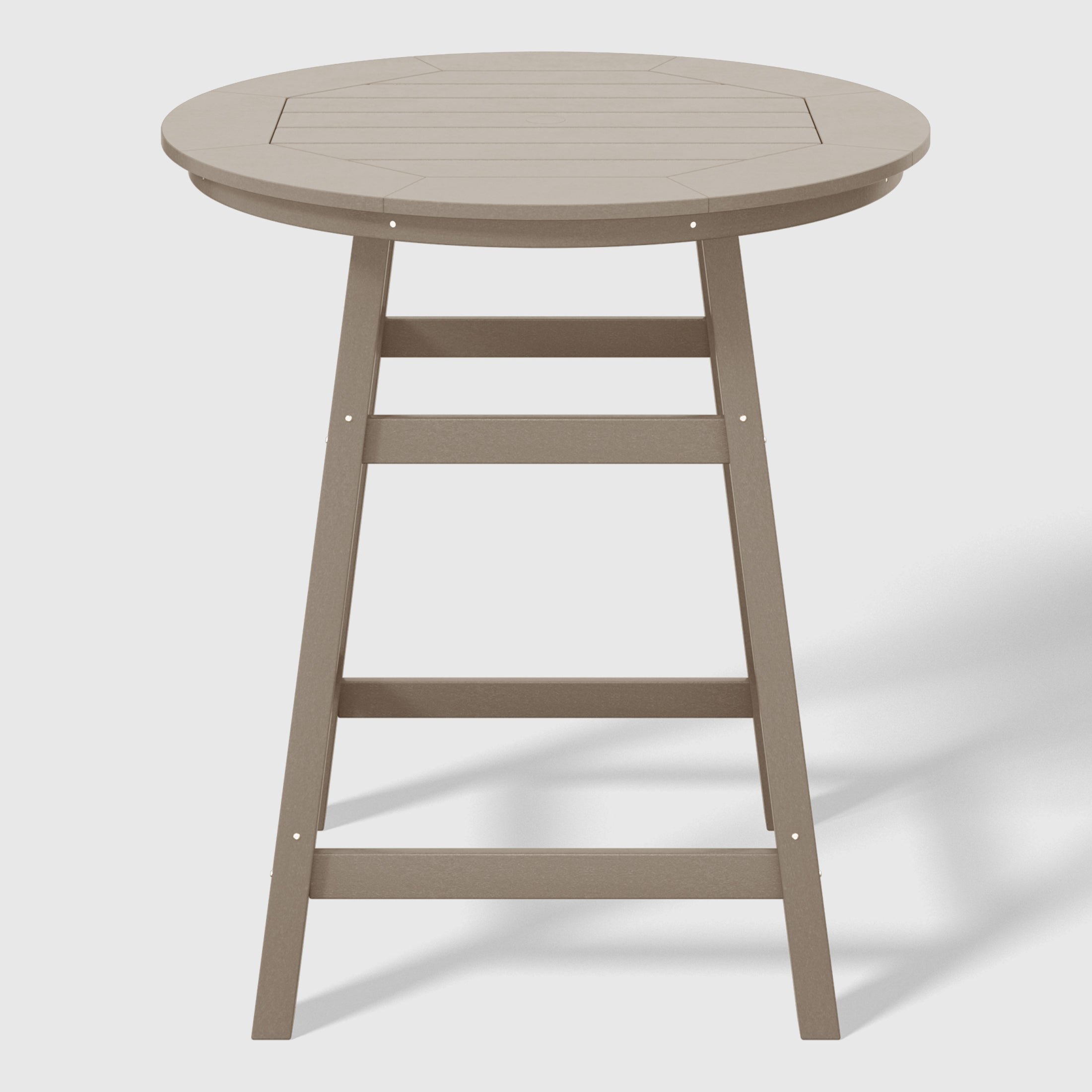 Paradise 5-Piece HDPE Outdoor Patio Dining Bar Bistro Table Set with Counter High Round Bar Stools