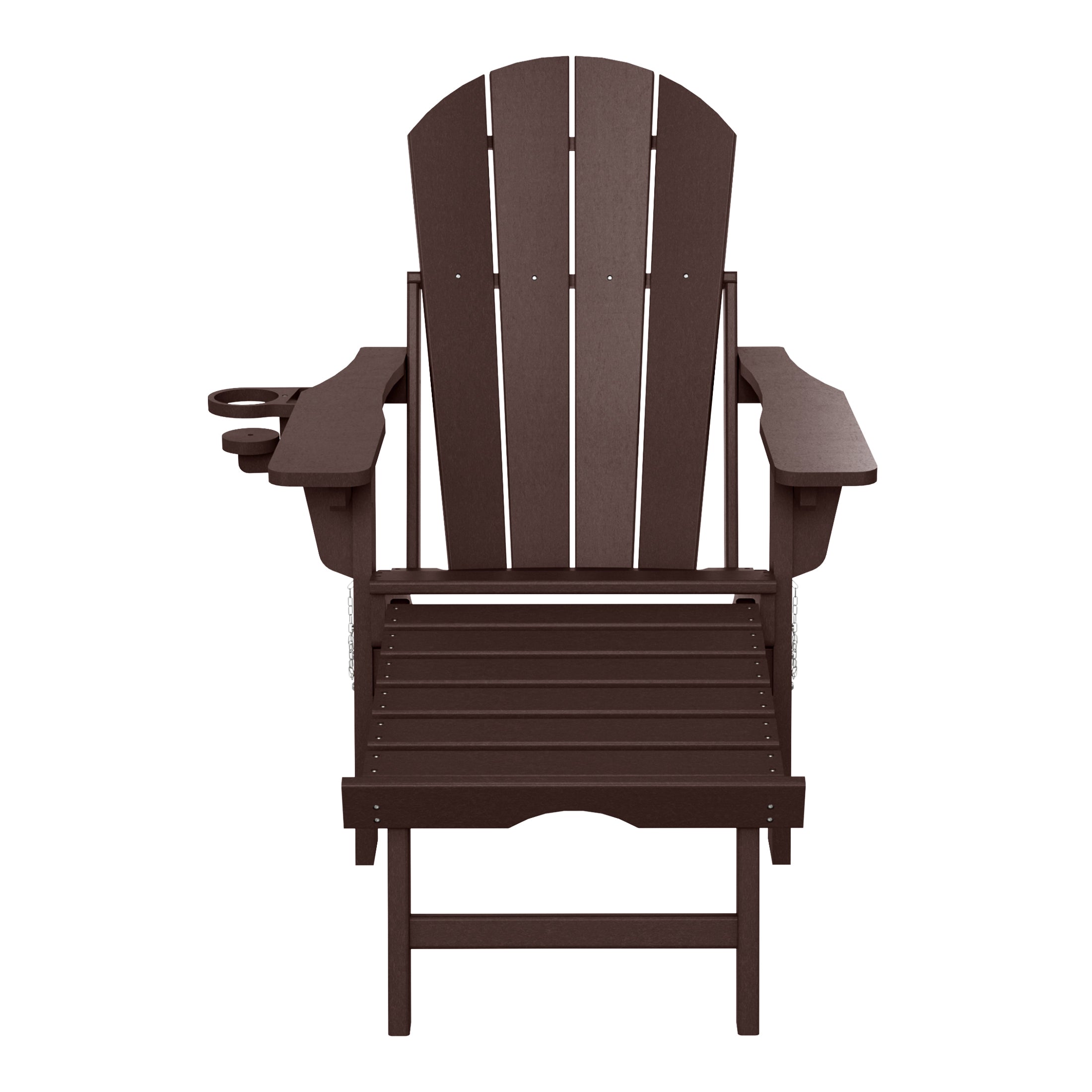 Paradise Folding Adjustable Adirondack Chair with Retractable Ottoman and Cup Holder