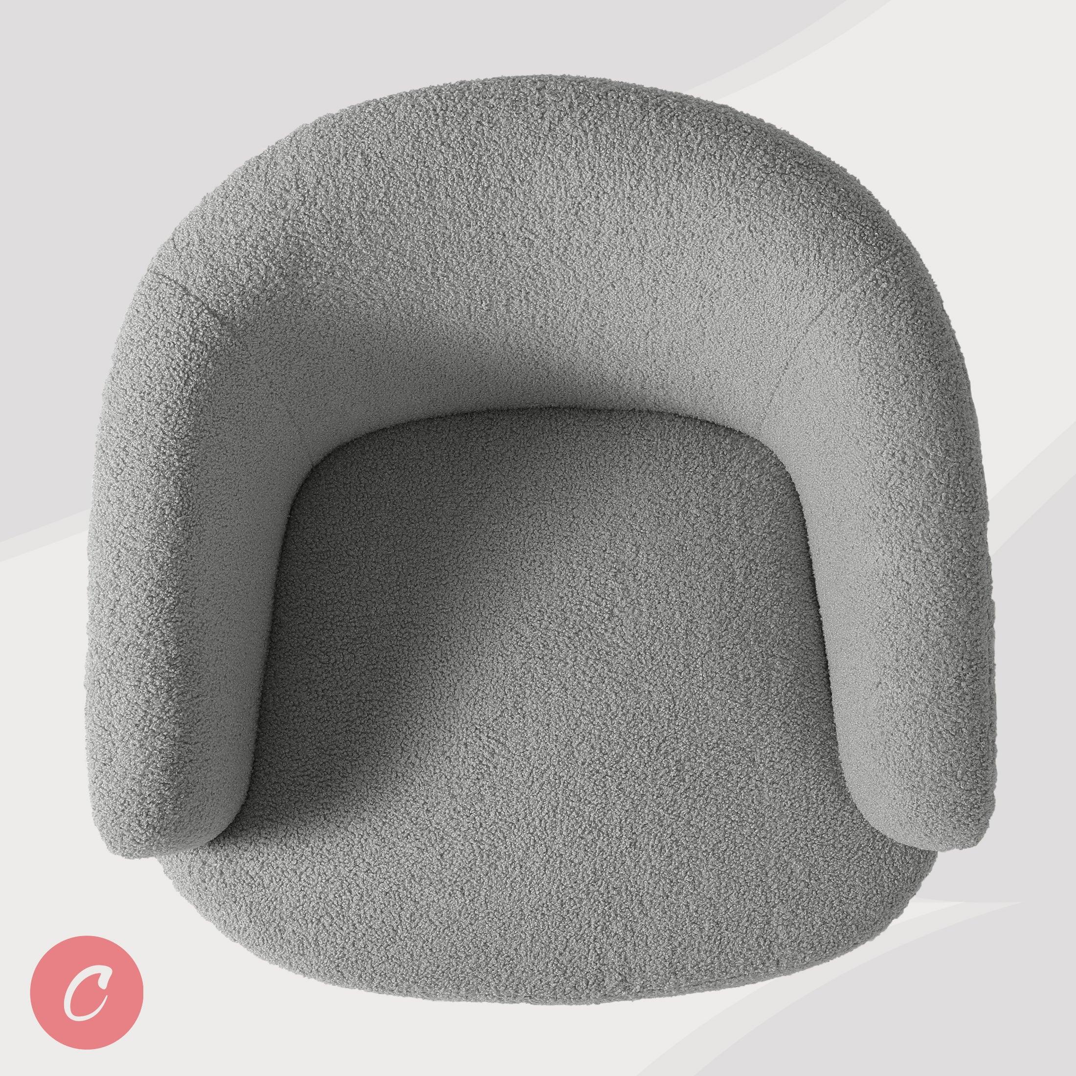 Celine 29" Wide Mid Century Modern Sherpa Barrel Accent Chair - Costaelm