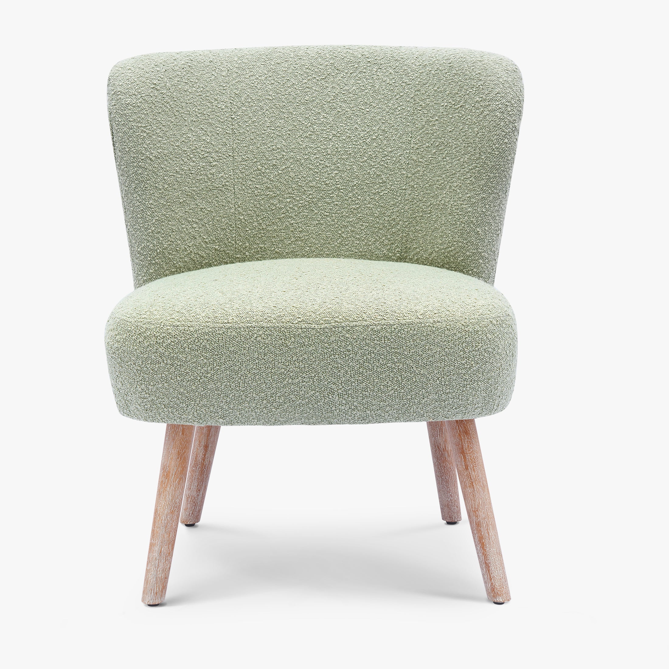 Amélie 4-Piece Set Mid-Century Boucle Accent Chairs with Ottoman Foot Stools