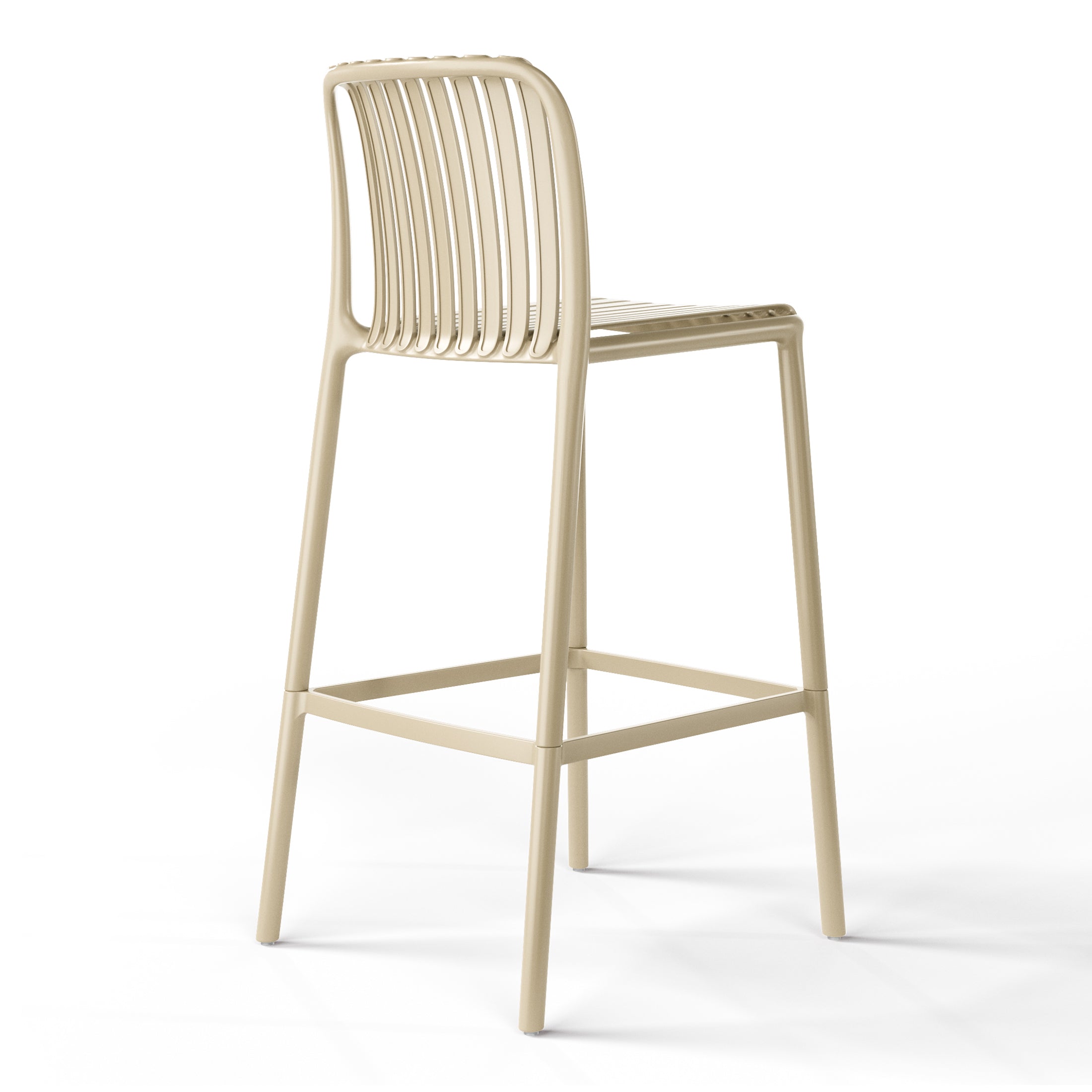 Sunshine 29.5" Outdoor Modern Polypropylene Plastic Patio Bar Height Stools (Set of 2)