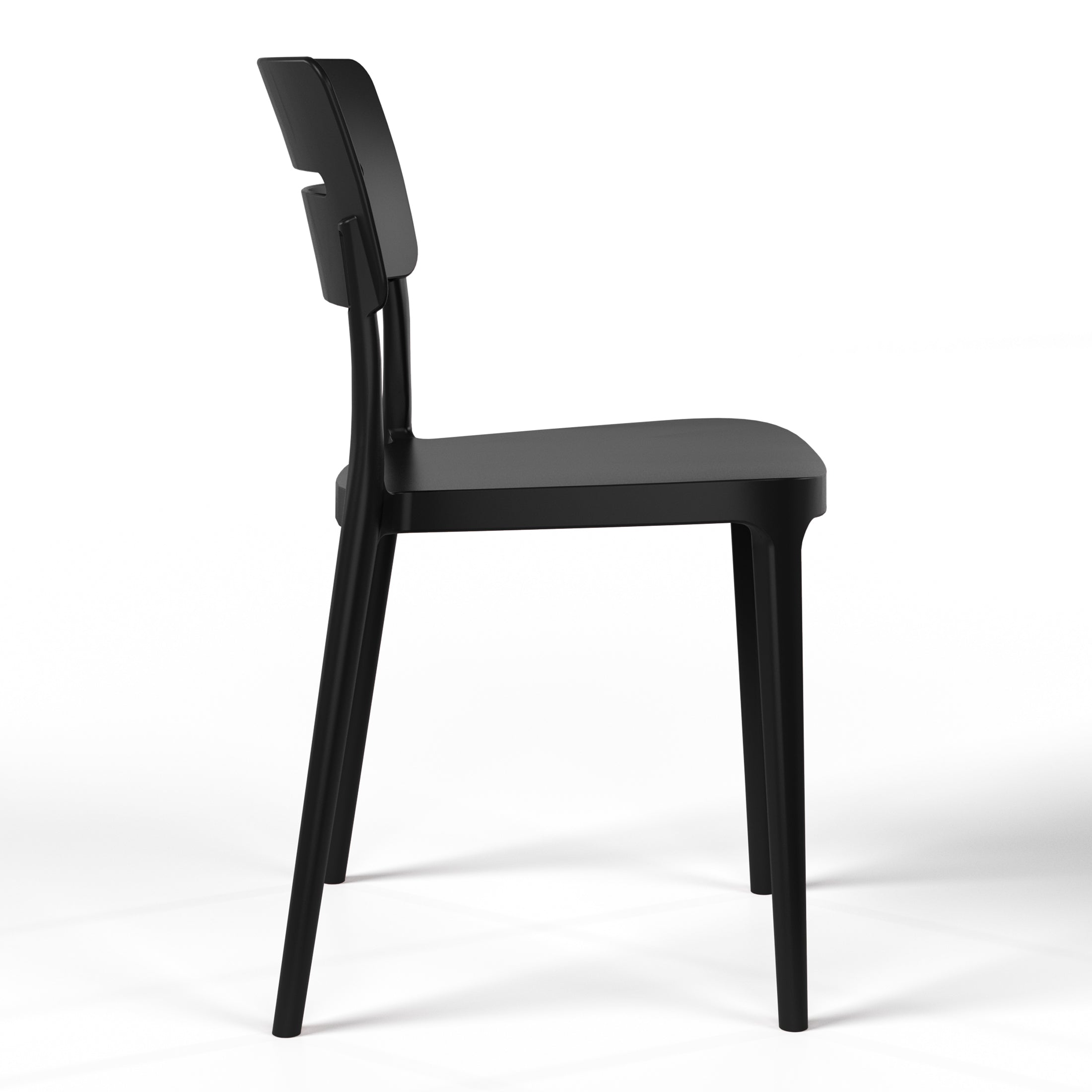 Sunshine Outdoor Modern Stackable Plastic Patio Dining Chairs (Set of 4)
