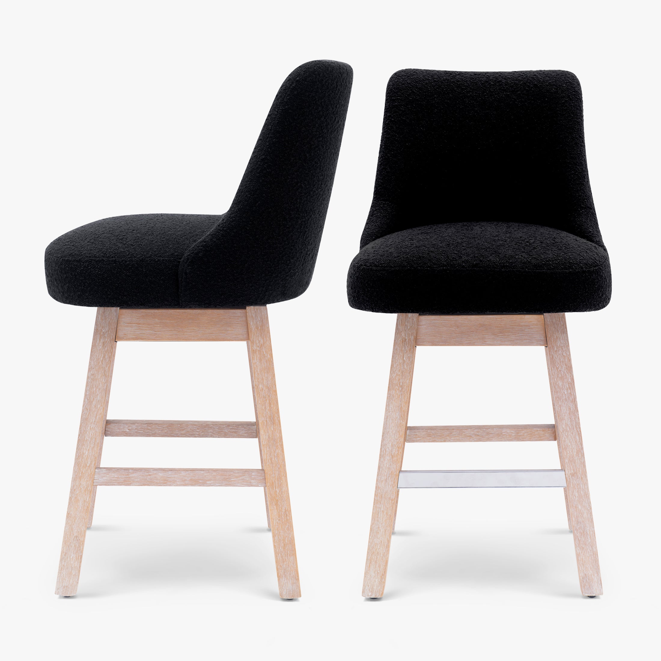 Amélie 26" Upholstered Swivel Counter Height Bar Stools (Set of 2)