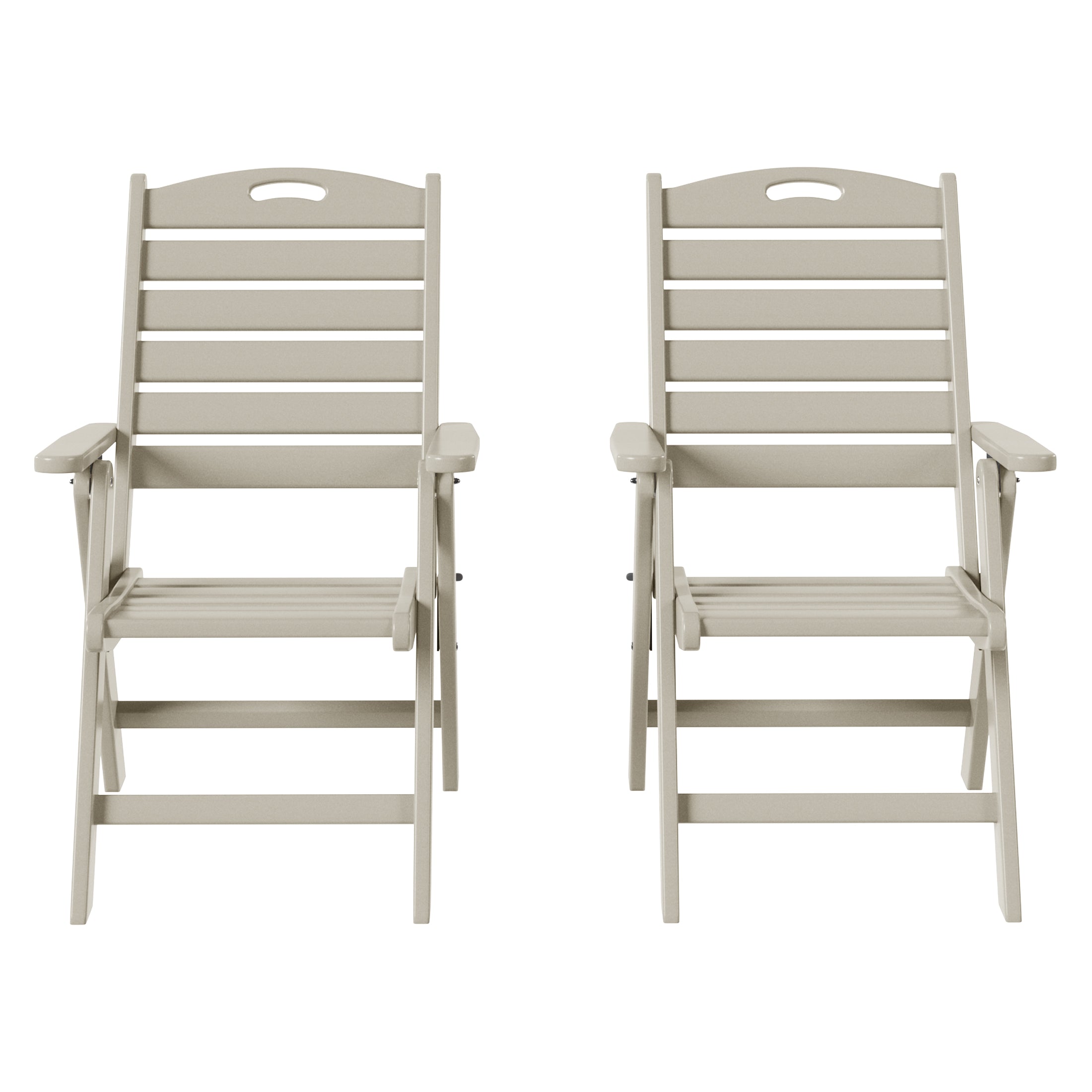 Cayman HDPE Adjustable Highback Folding Outdoor Patio Dining Chairs Set of 2