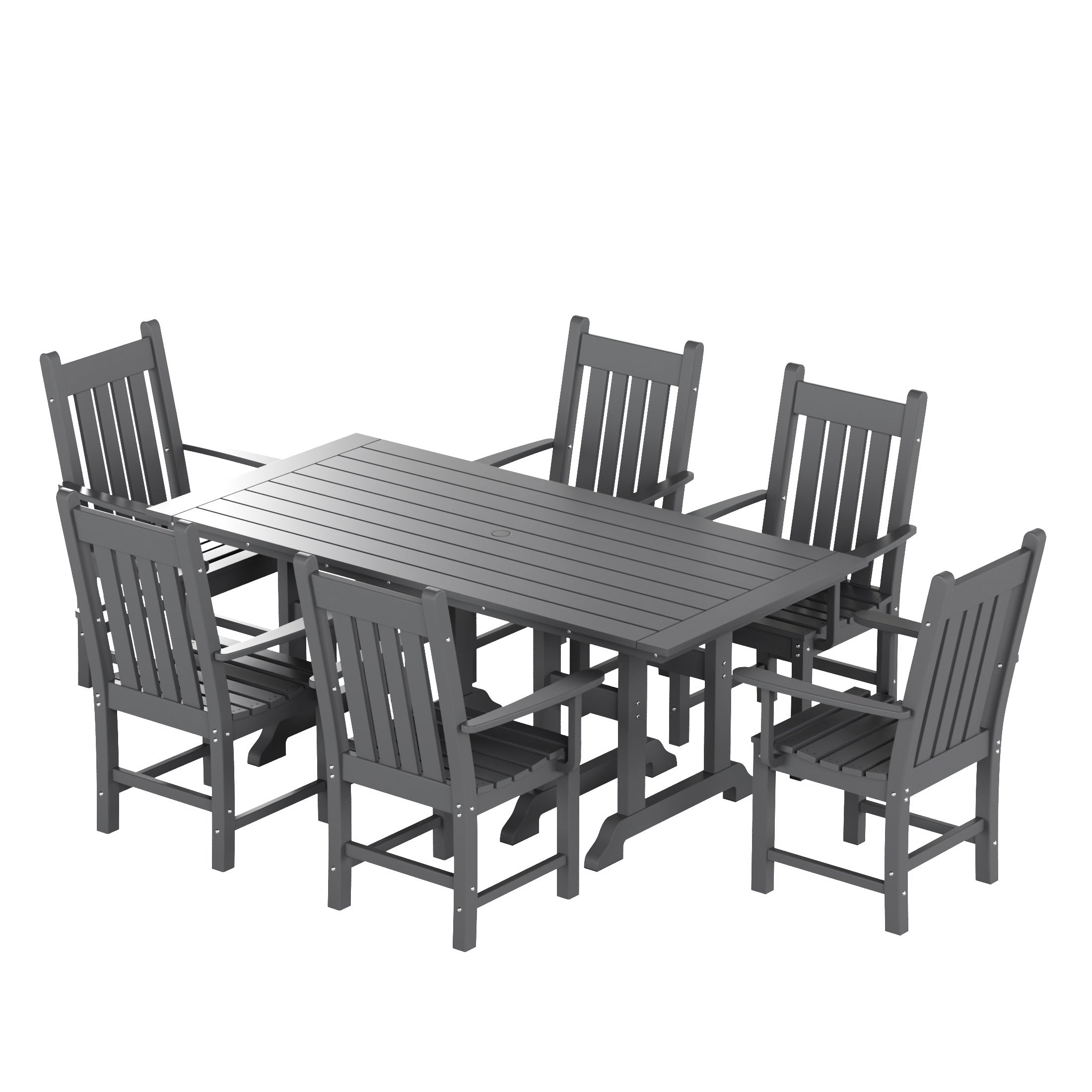 Paradise 7 Piece Outdoor Patio Dining Set Outdoor Table and Armchair Set