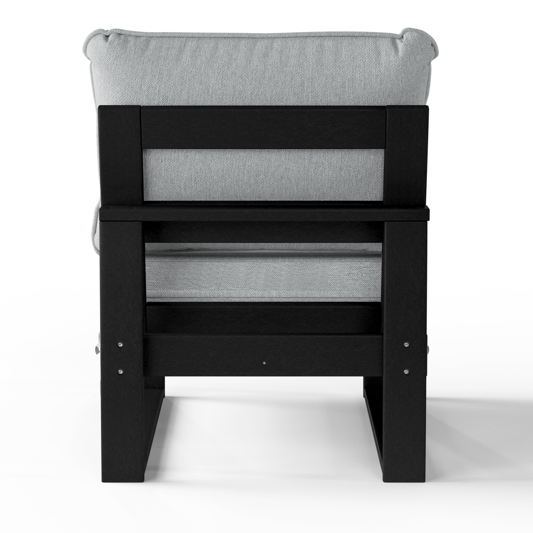 Rockaway Outdoor HDPE Sectional Armless Chair with Water-Proof Patio Cushions