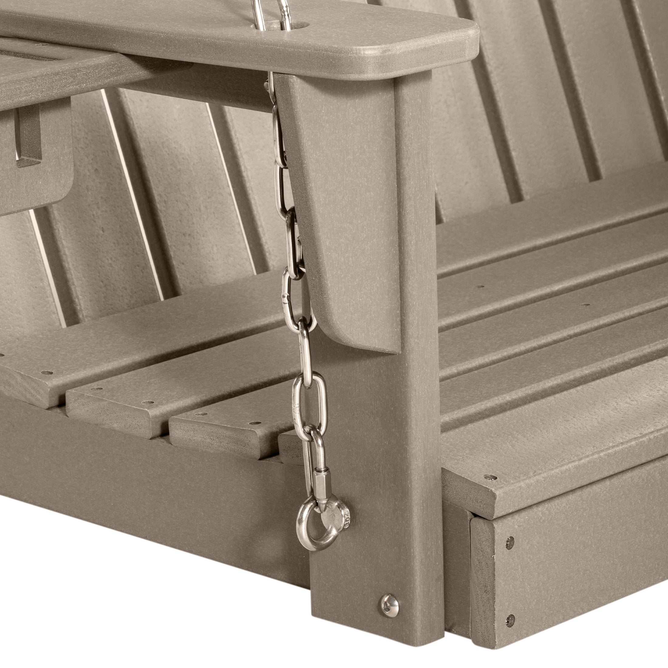 Savannah 4ft Outdoor HDPE Poly Farmhouse Hanging Porch Swing With Cup Holders