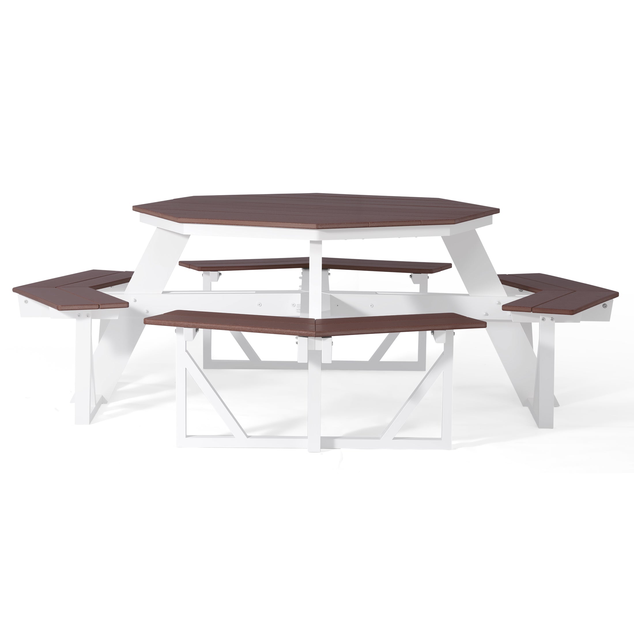 Macon Outdoor 48" HDPE 8-Person Patio Octagon Picnic Table