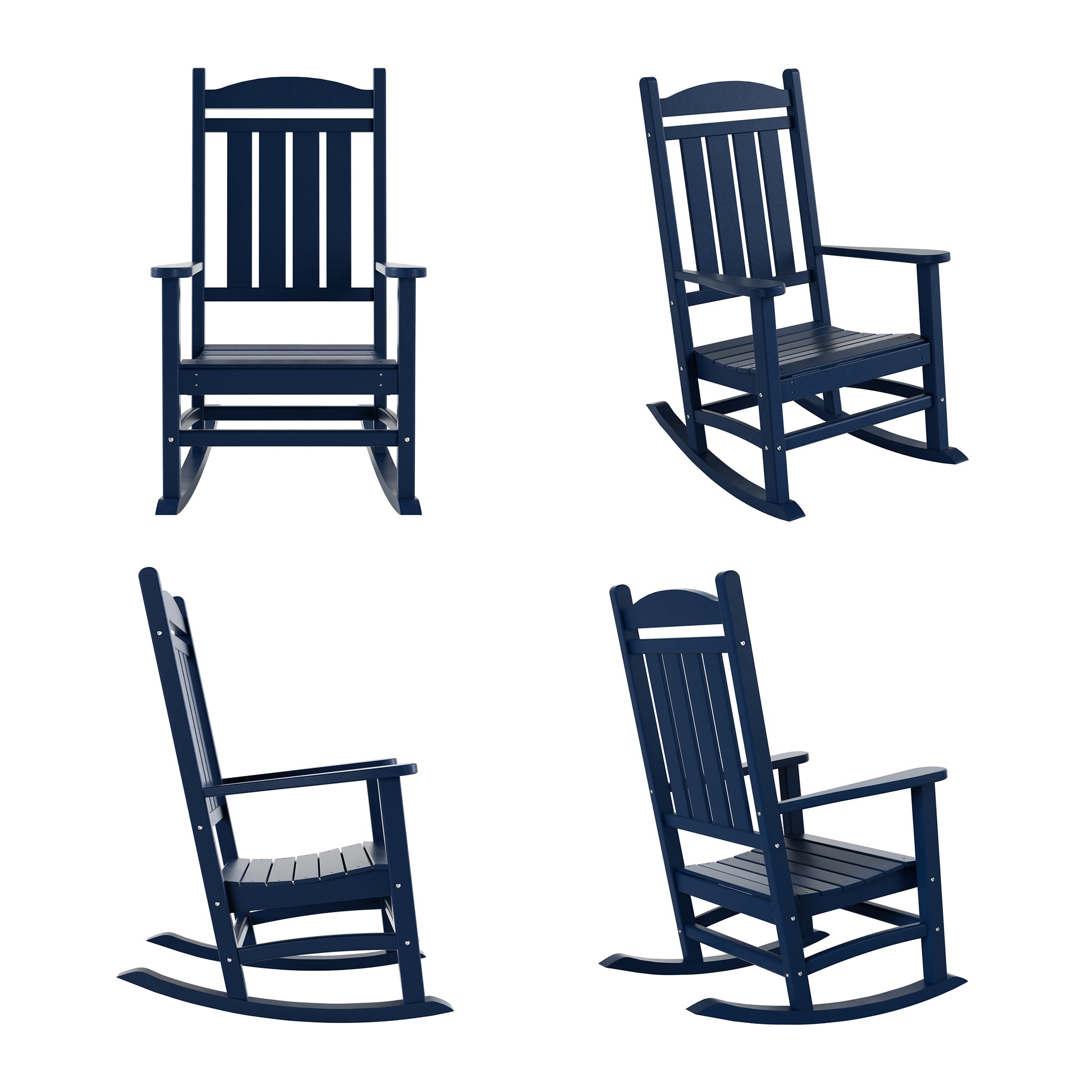 Paradise Outdoor Patio Poly Classic Porch Rocking Chair (Set of 4)