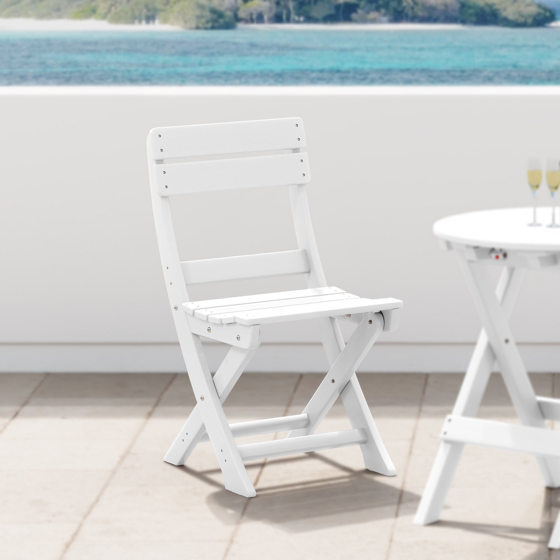 Paradise HDPE Outdoor Patio Modern Folding Dining Chair