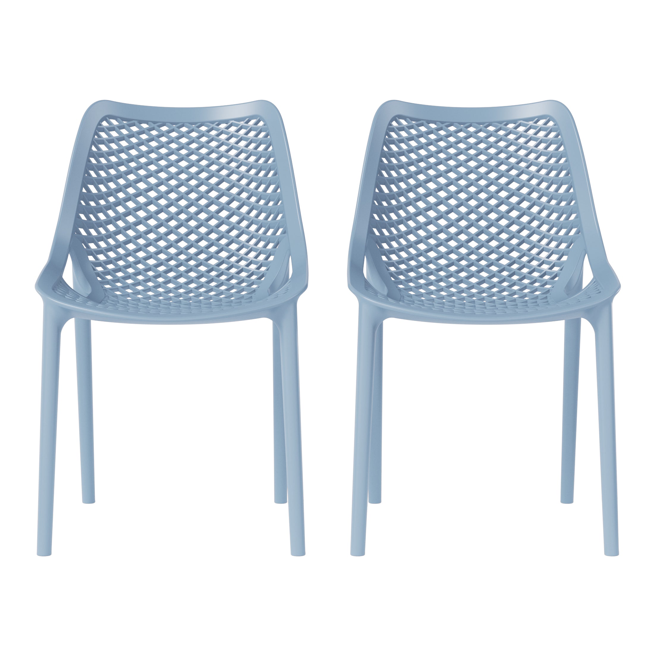 Sunshine Outdoor Stackable Modern Plastic Dining Chairs (Set of 2)
