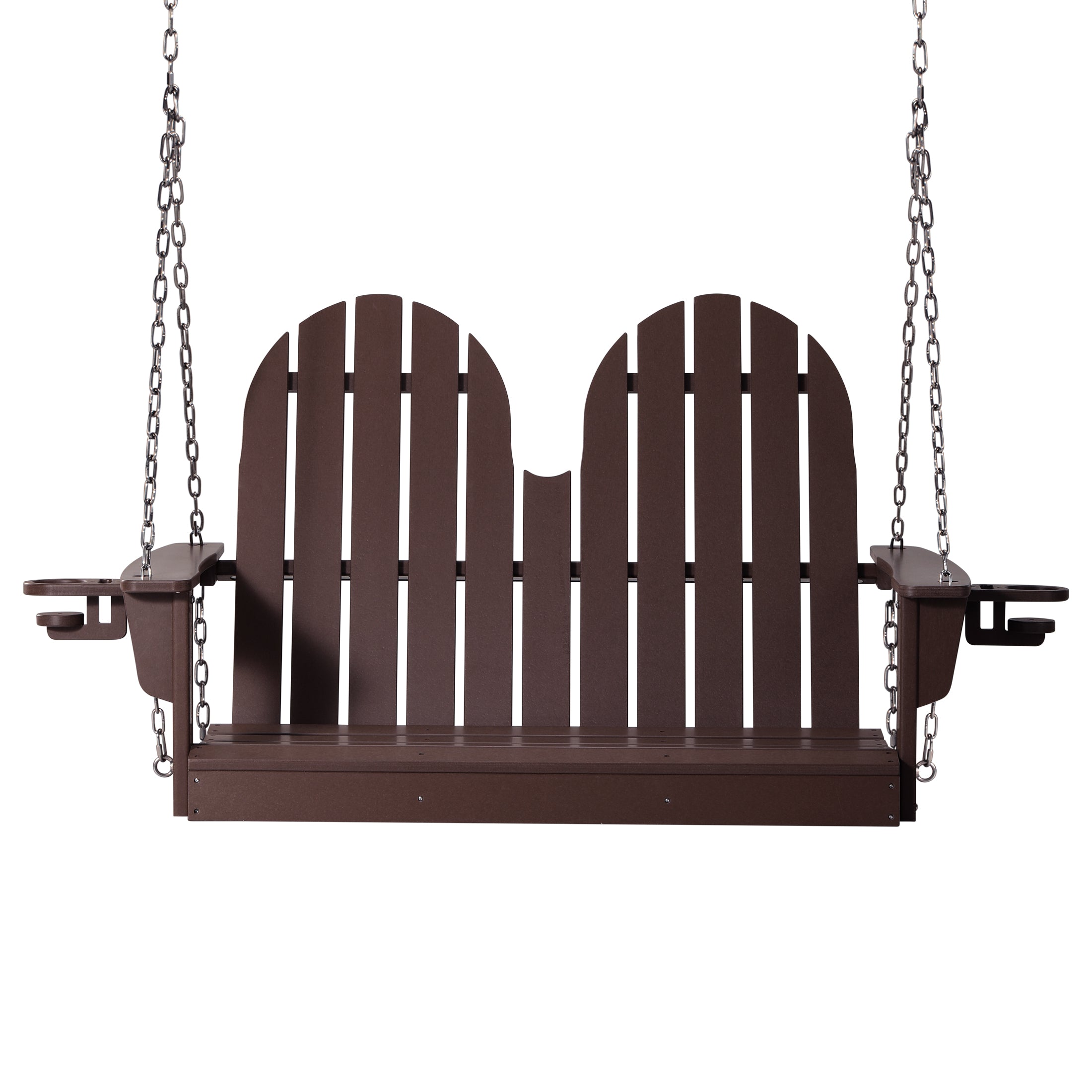 Savannah 4ft Outdoor HDPE Poly Farmhouse Hanging Porch Swing With Cup Holders